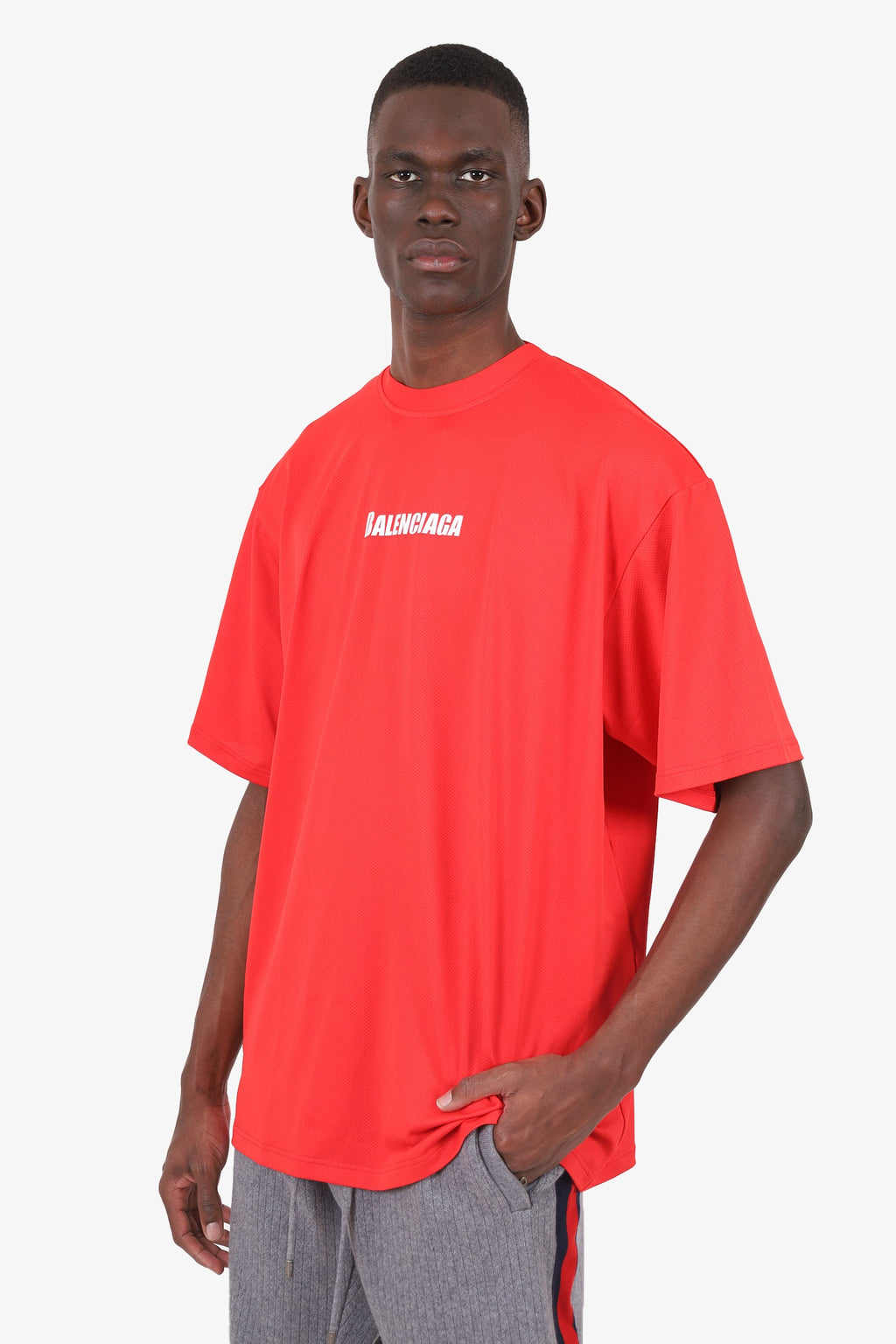 Balenciaga Red Mesh Swimwear Swim T-shirt Size S Mens