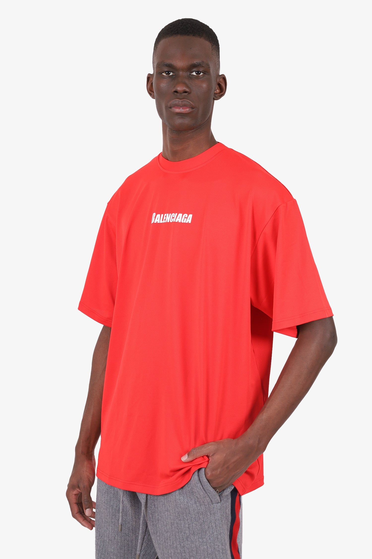 Balenciaga Red Mesh Swimwear Swim T-shirt Size S Mens