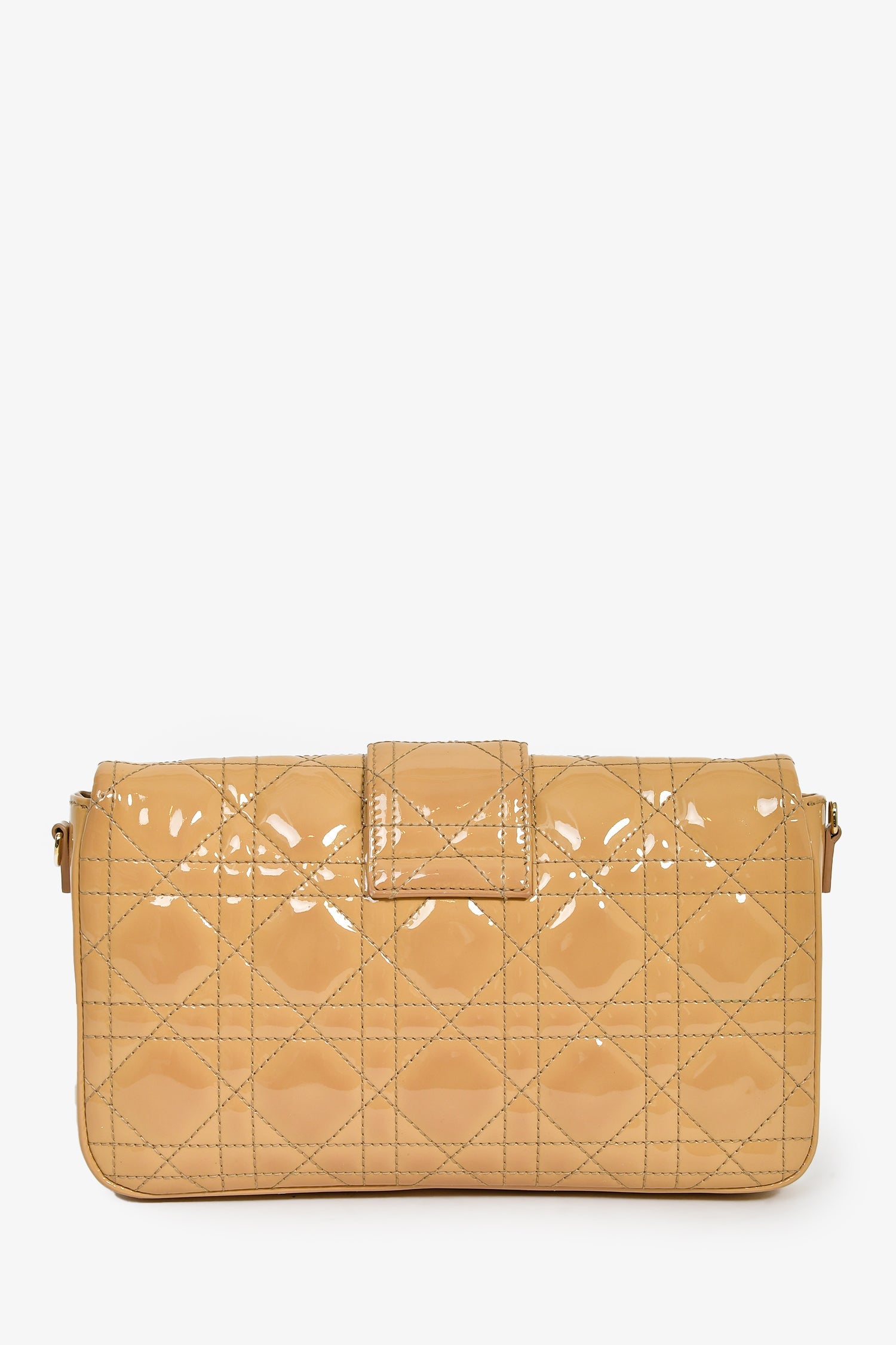 Christian Dior 2013 Beige Patent Leather Cannage 'Miss Dior' Wallet on Chain