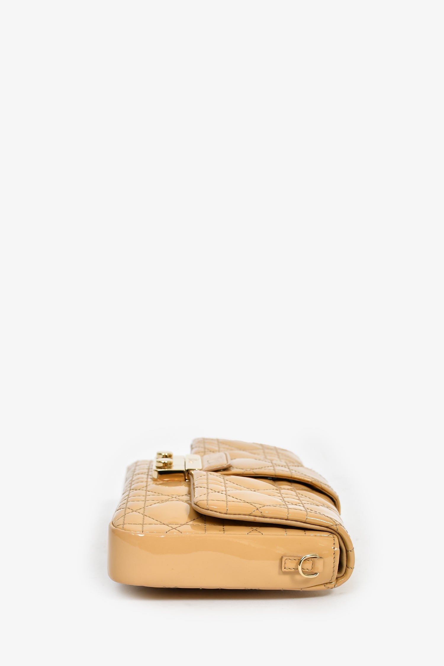 Christian Dior 2013 Beige Patent Leather Cannage 'Miss Dior' Wallet on Chain