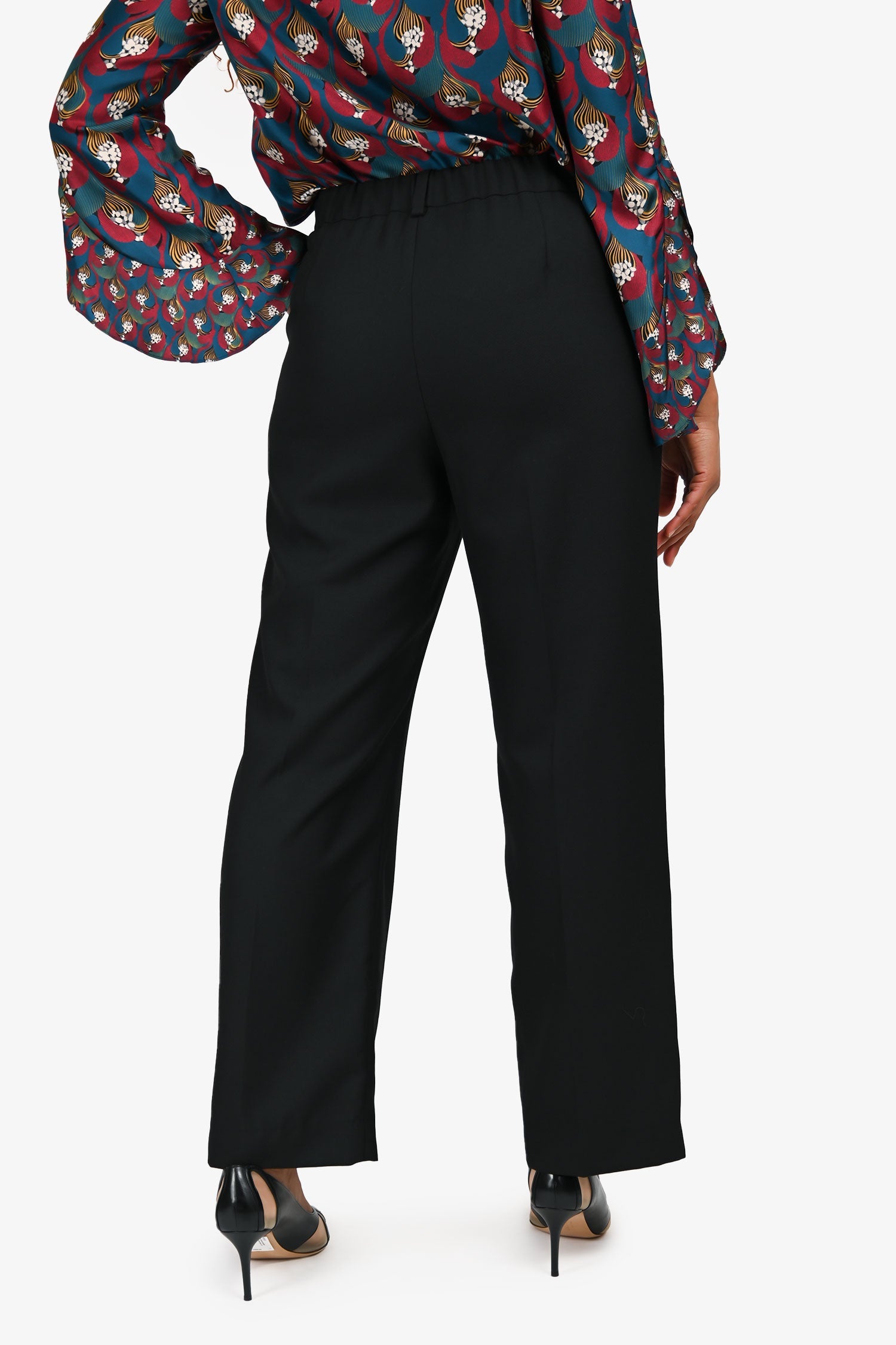 Maje Black Pleated Tapered Trouser Size 42