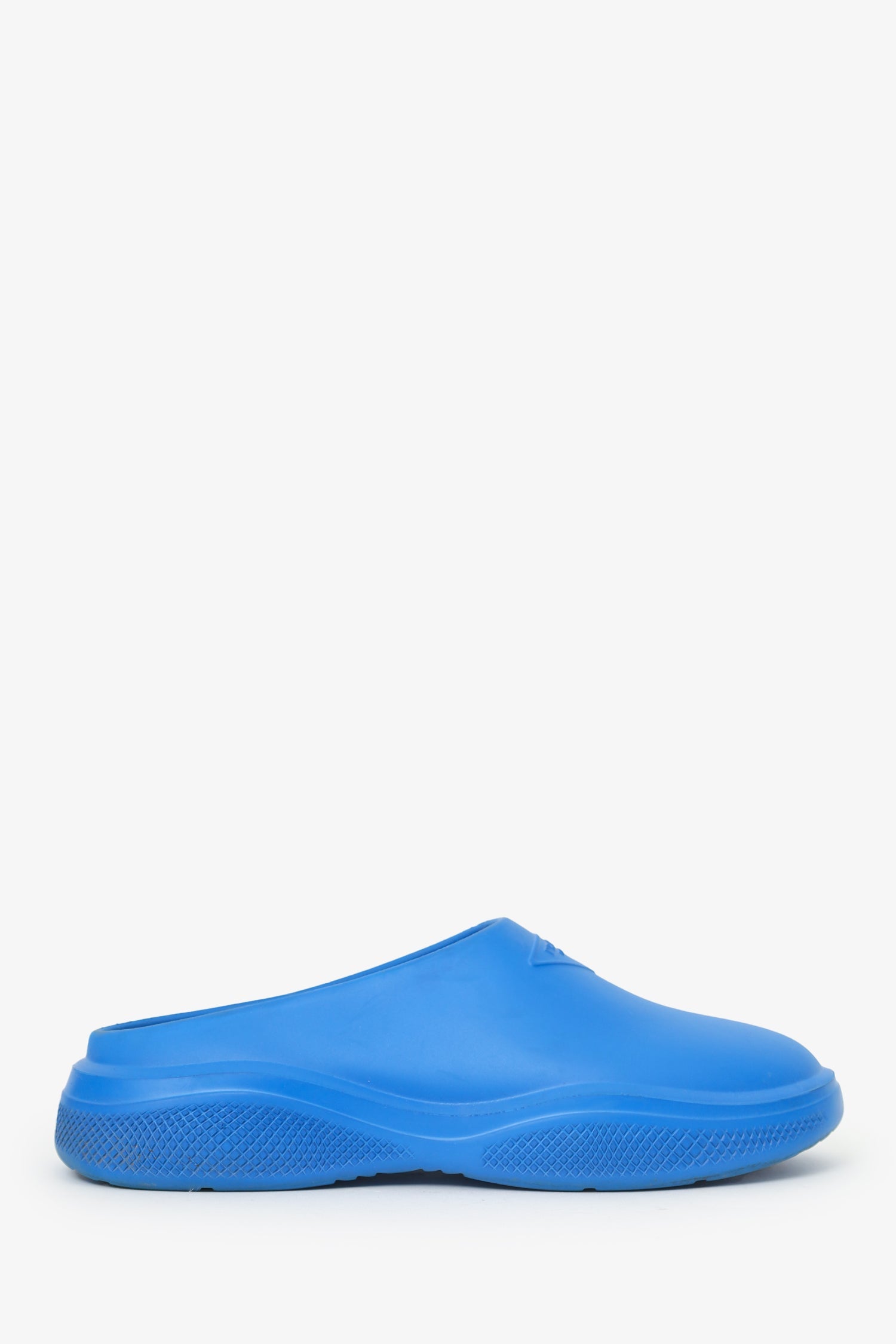 Prada Blue Rubber Mellow Logo-embellished Slides Size 41 Mens