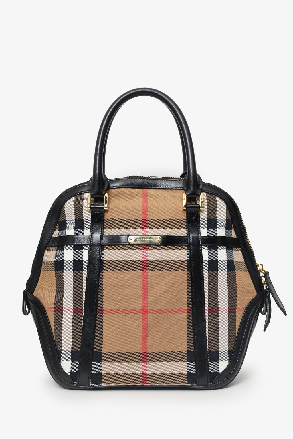 Burberry Nova Check/Leather Top Handle Bag