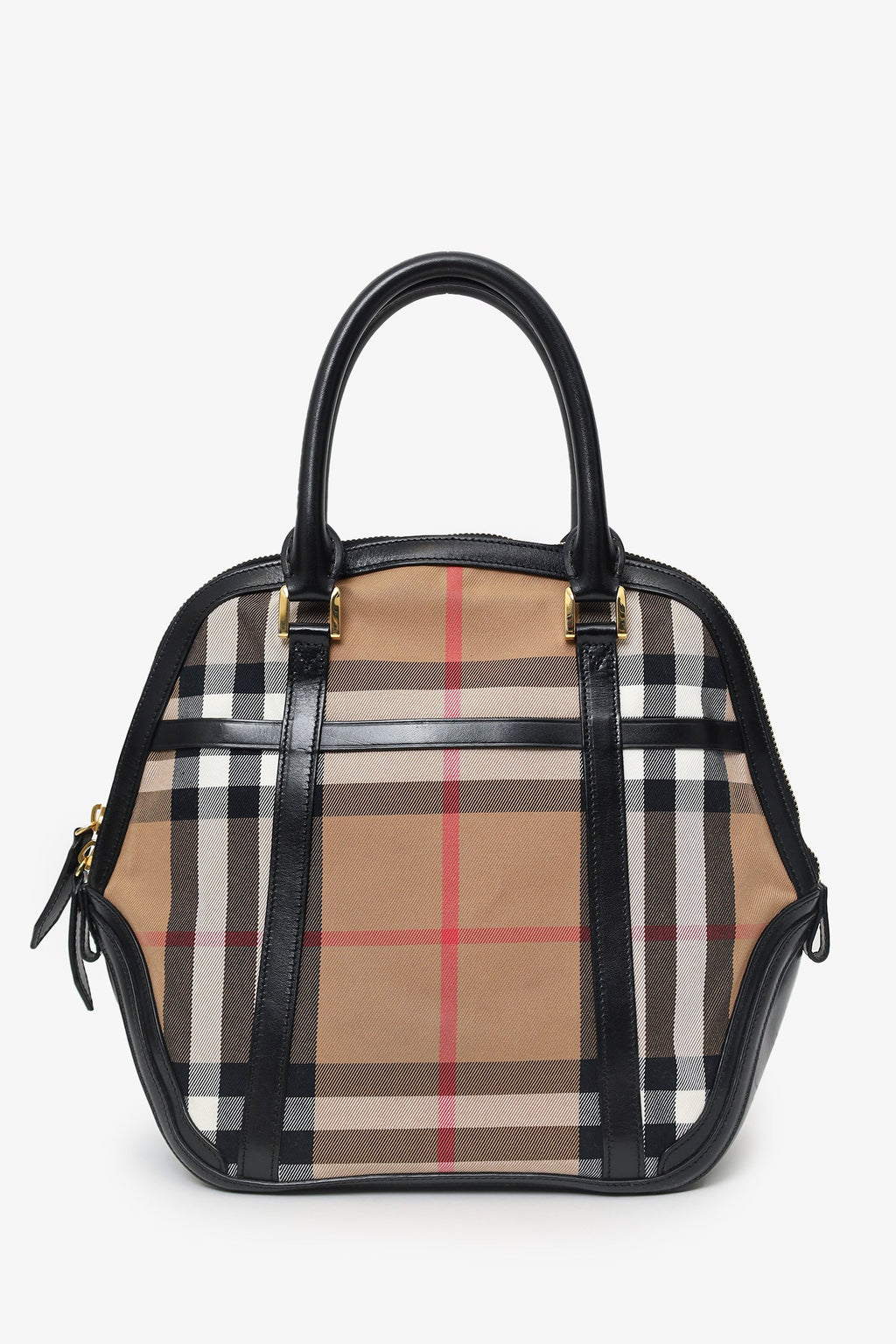 Burberry Nova Check/Leather Top Handle Bag