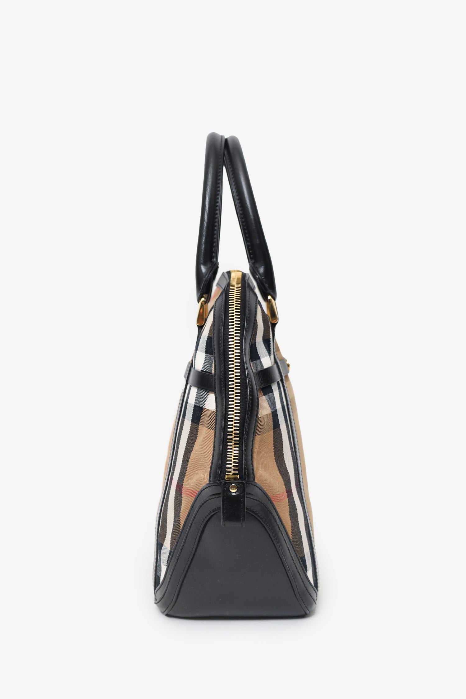 Burberry Nova Check/Leather Top Handle Bag