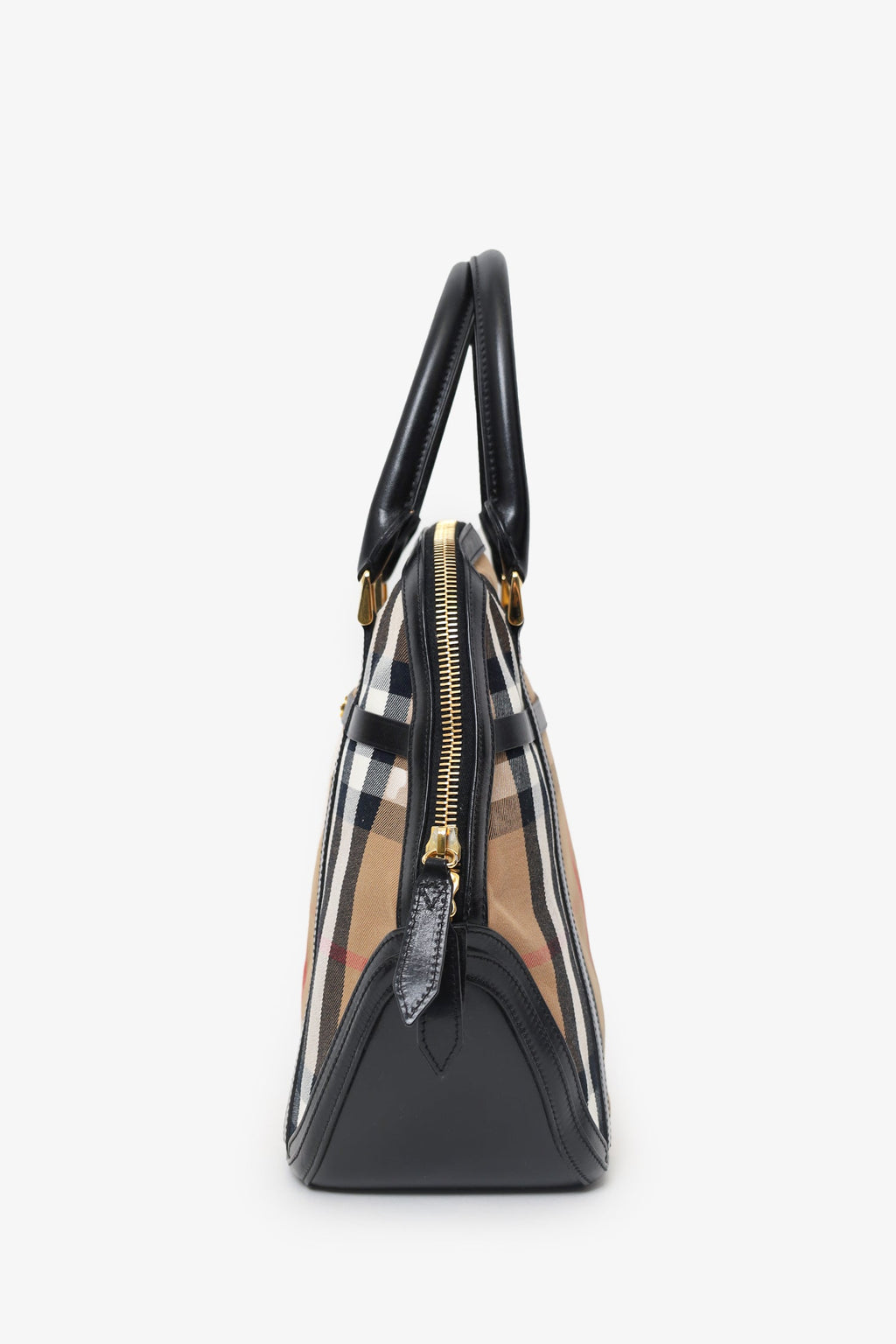 Burberry Nova Check/Leather Top Handle Bag