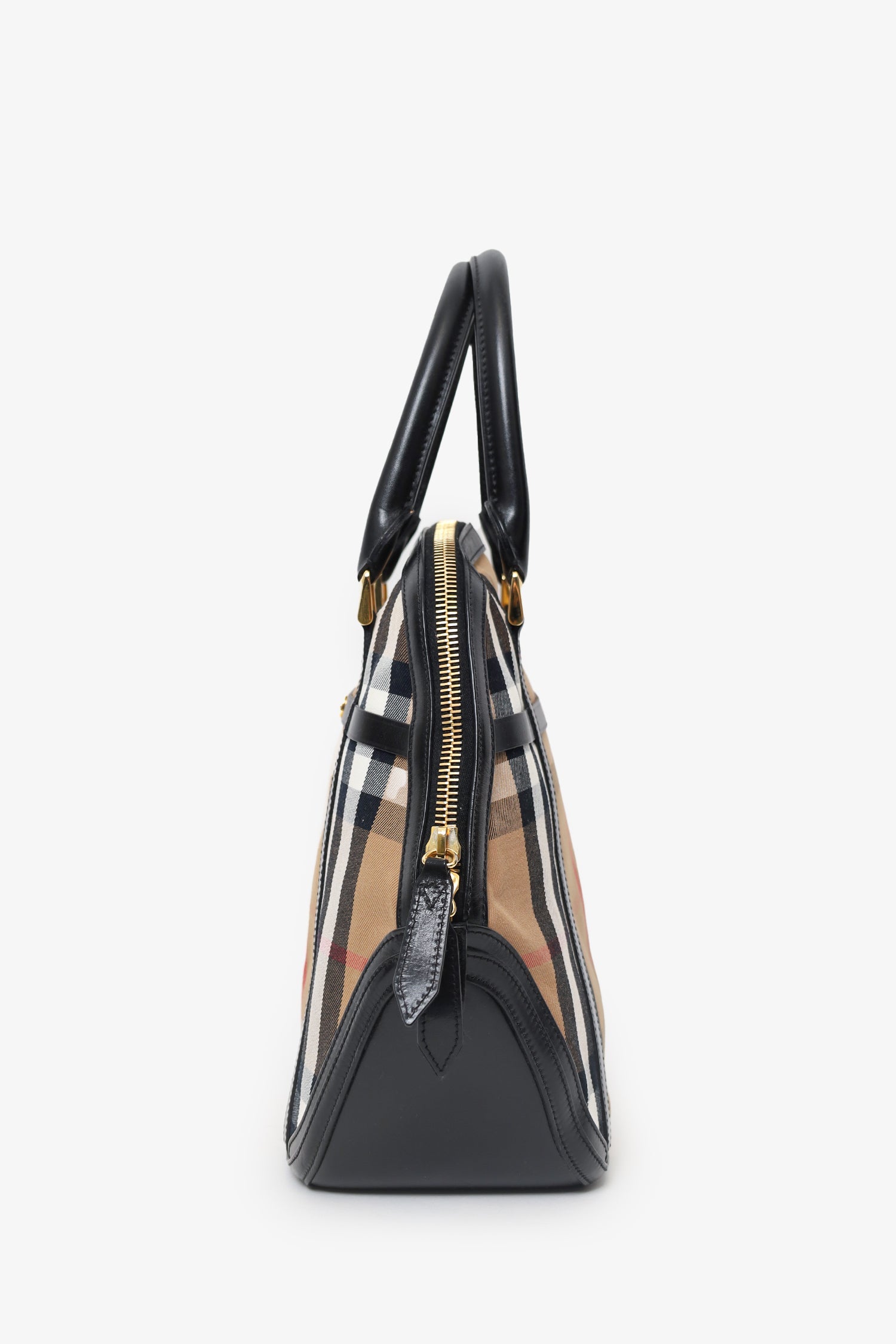 Burberry Nova Check/Leather Top Handle Bag