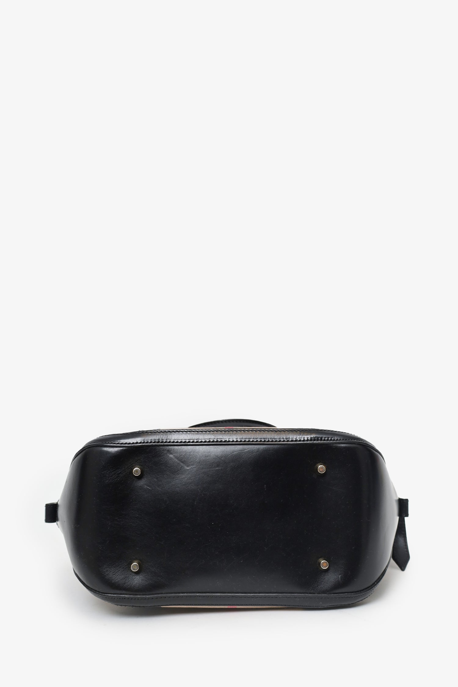 Burberry Nova Check/Leather Top Handle Bag