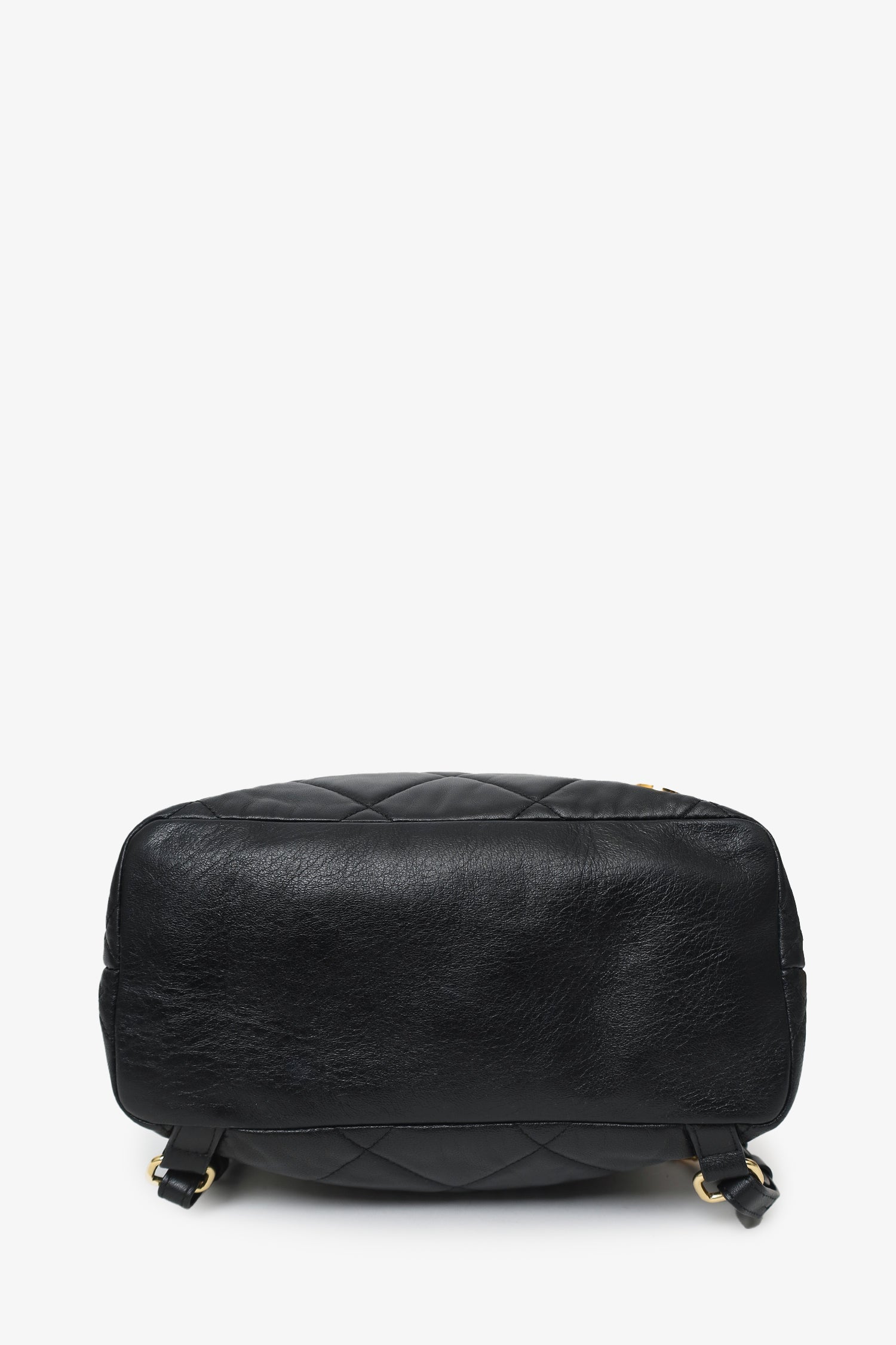 Moncler Black Leather Quilted Backpack