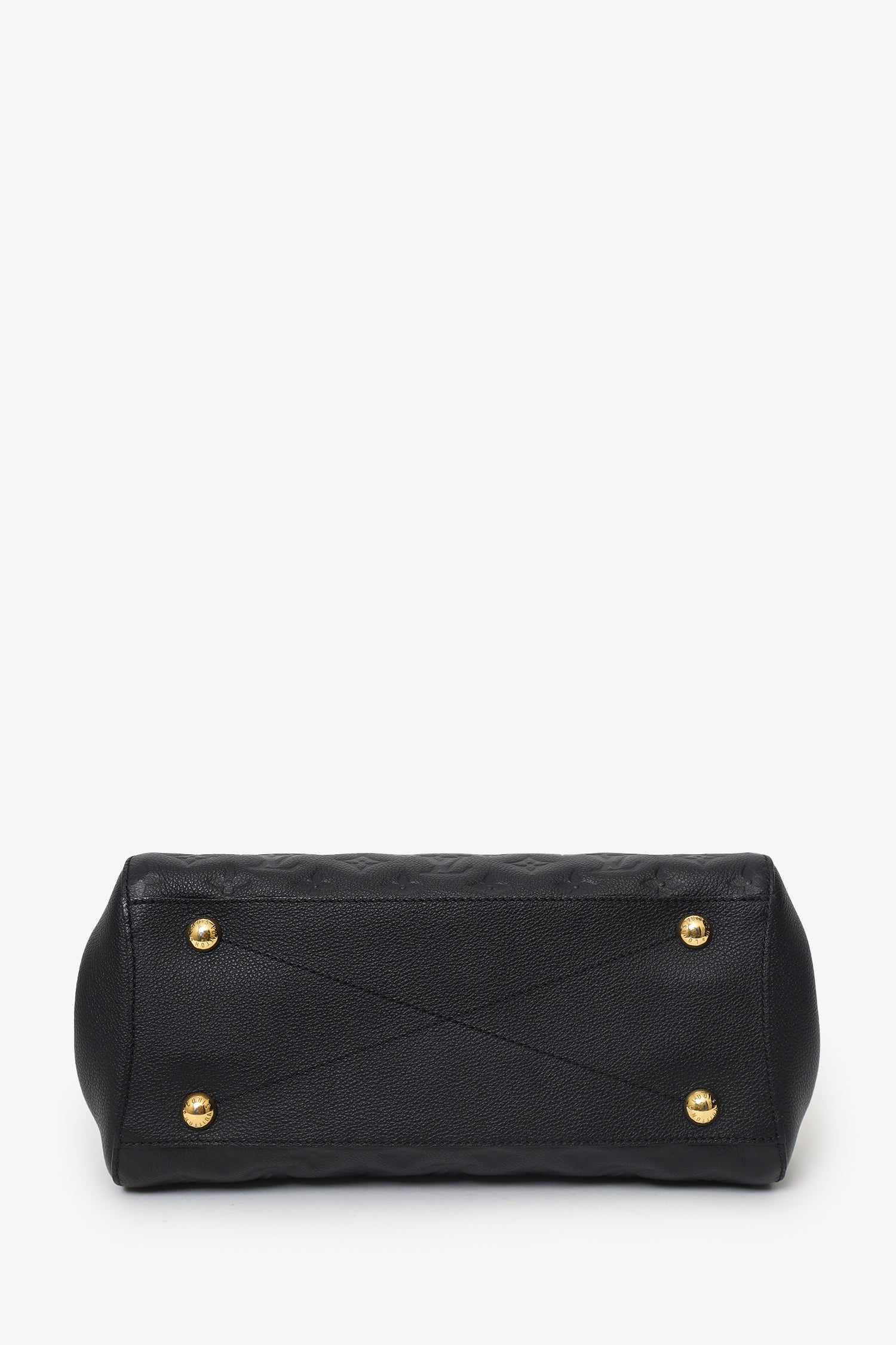 Louis Vuitton 2015 Black Empreinte Leather Montaigne Top Handle With Strap