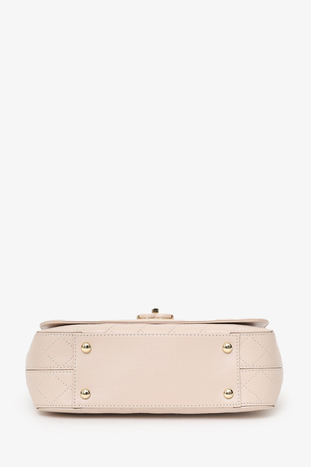 Pre-Loved Chanel™ 2019 Cream Leather Quilted Flat Bag
