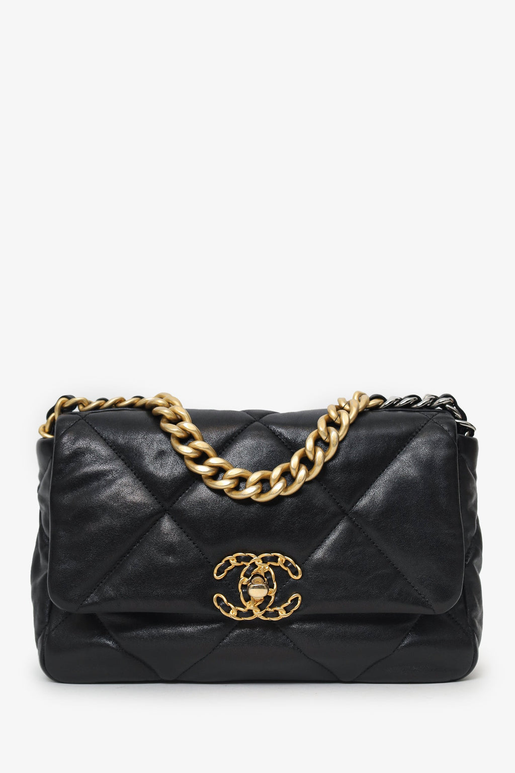 Pre-Loved Chanel™ 2019 Black Leather 19 Flap Bag