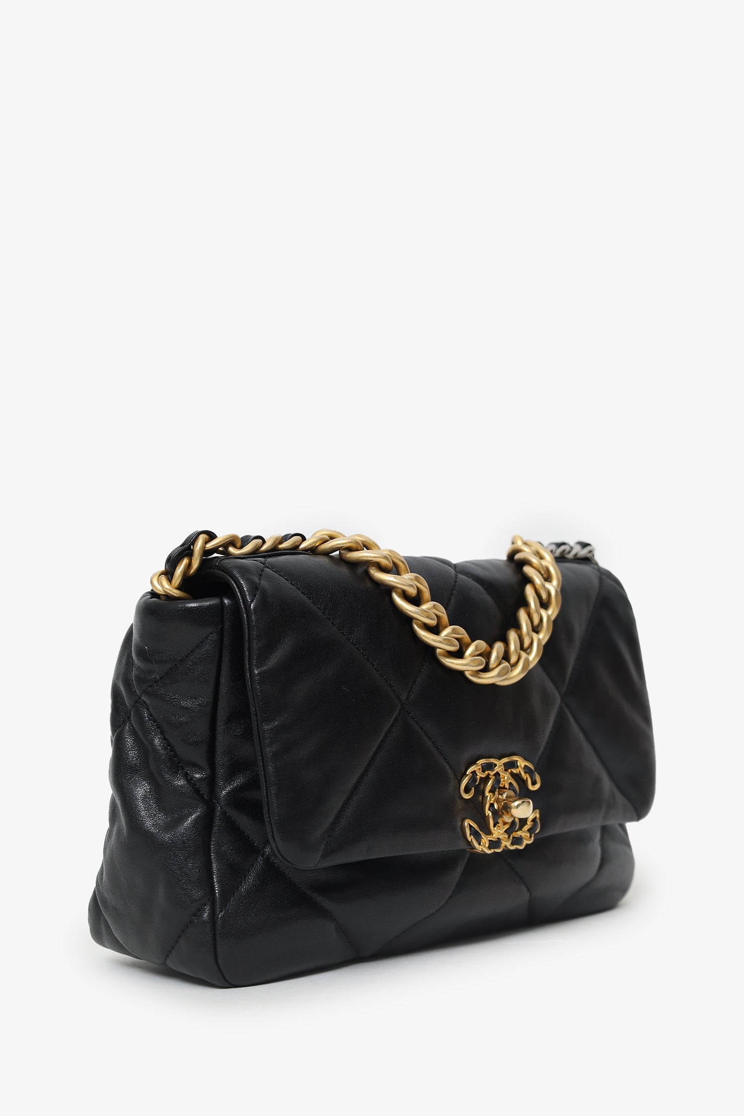 Pre-Loved Chanel™ 2019 Black Leather 19 Flap Bag