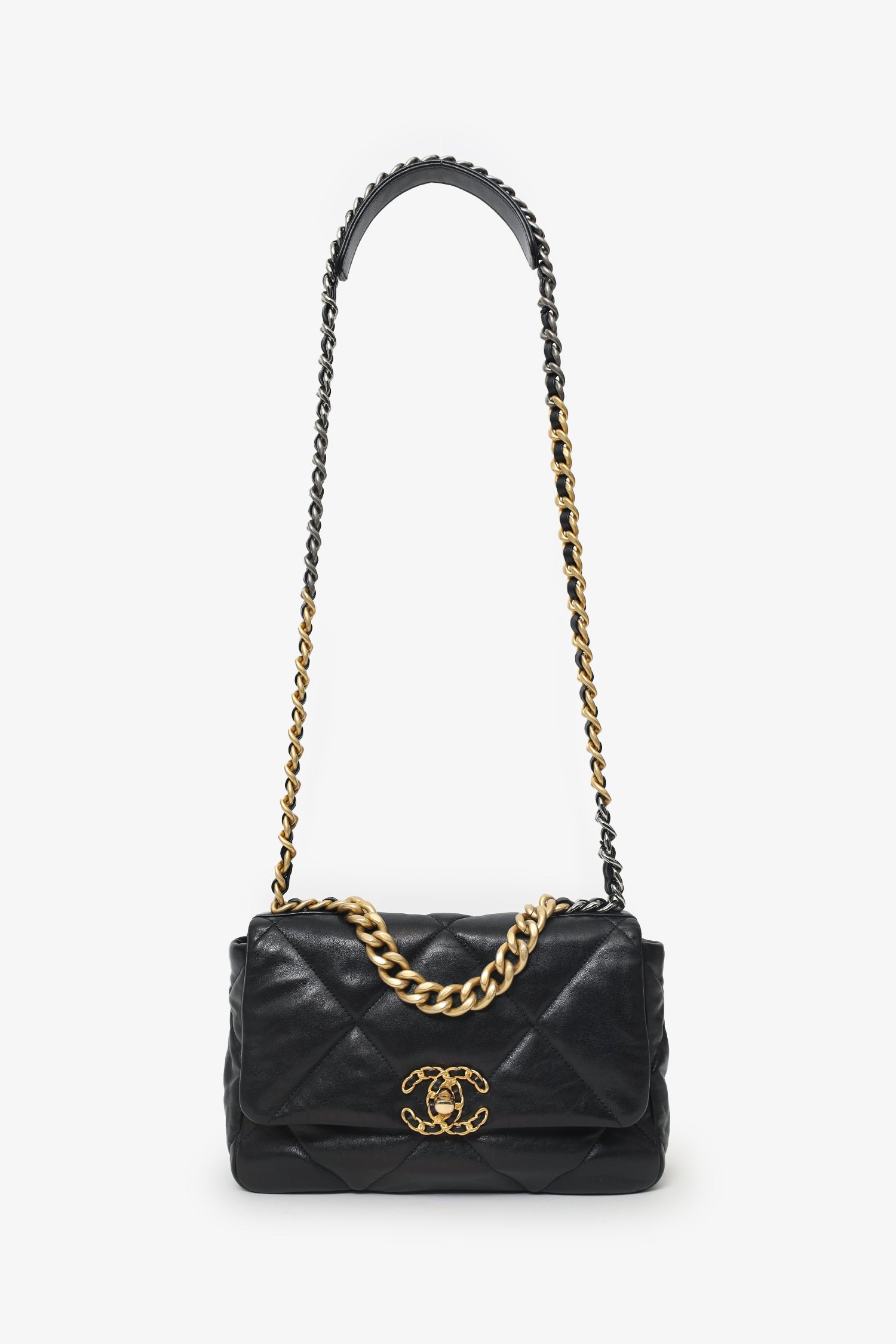 Pre-Loved Chanel™ 2019 Black Leather 19 Flap Bag