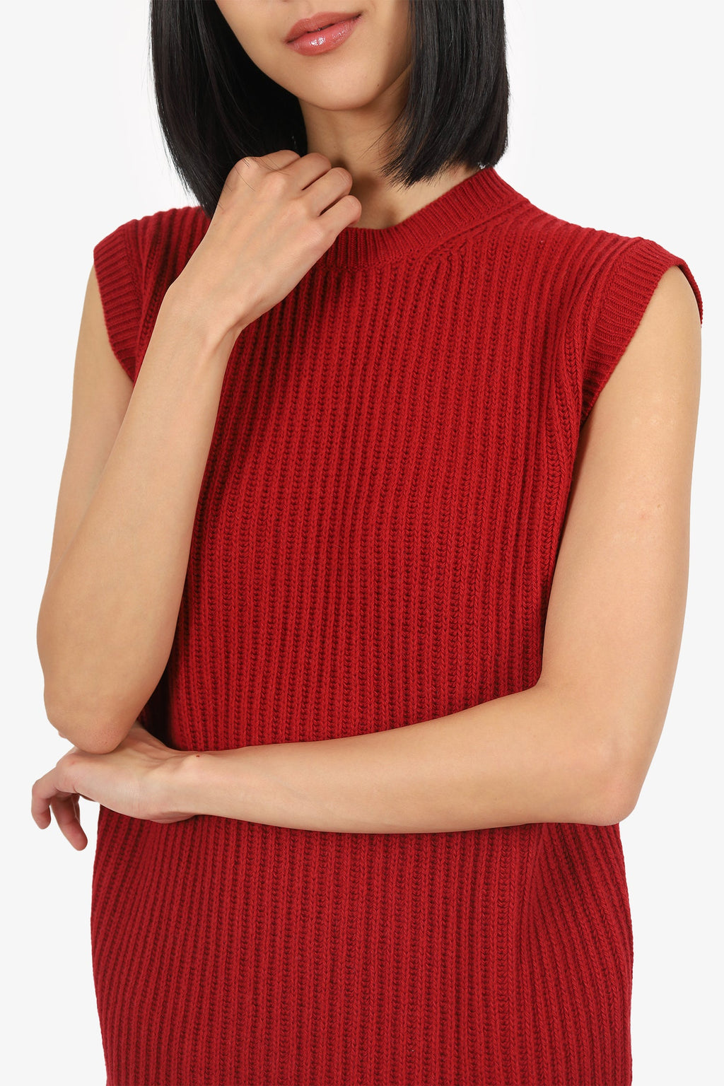 MaxMara Red Wool/Cashmere Knit Vest Size XS