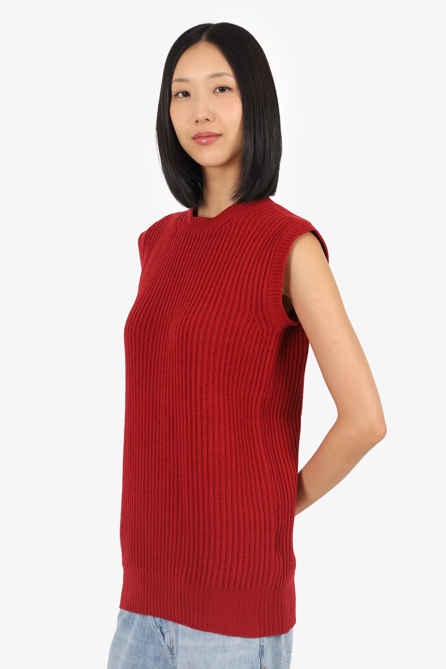 MaxMara Red Wool/Cashmere Knit Vest Size XS
