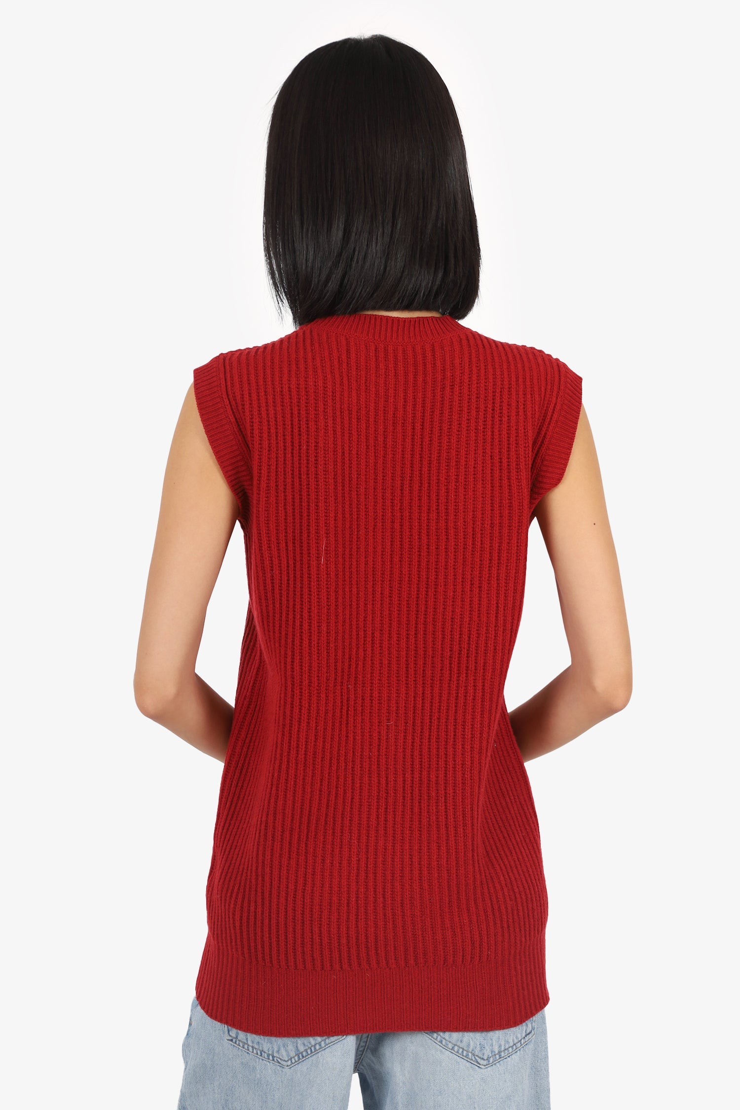 MaxMara Red Wool/Cashmere Knit Vest Size XS