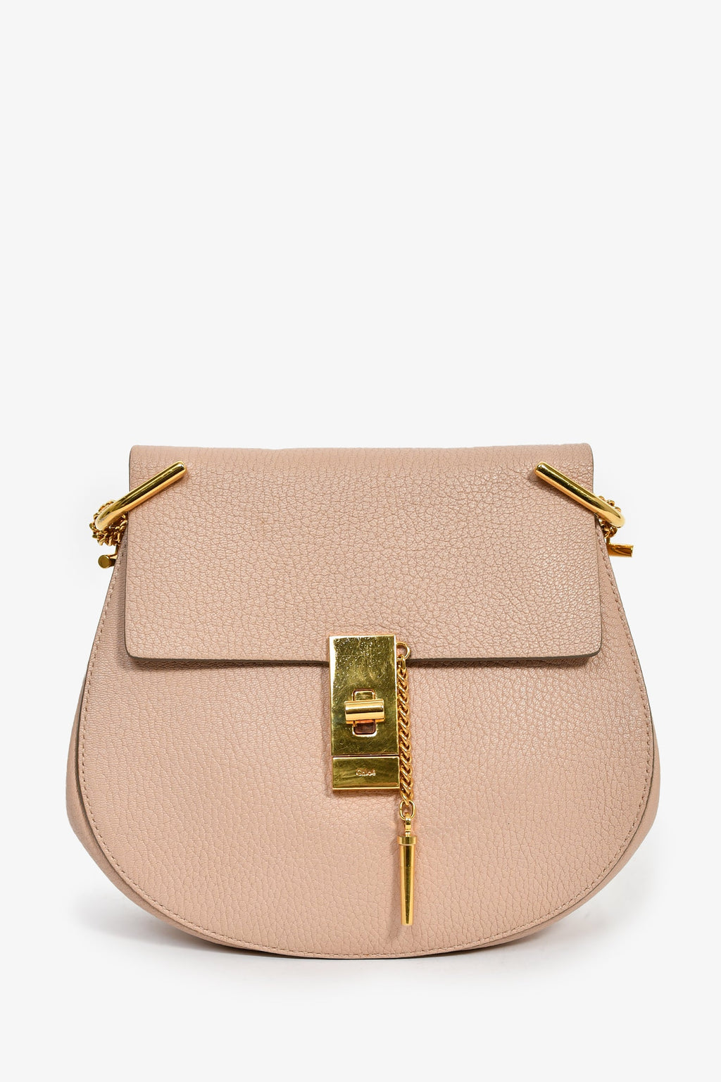 Chloe Pink Grained Leather 'Drew' Crossbody Bag