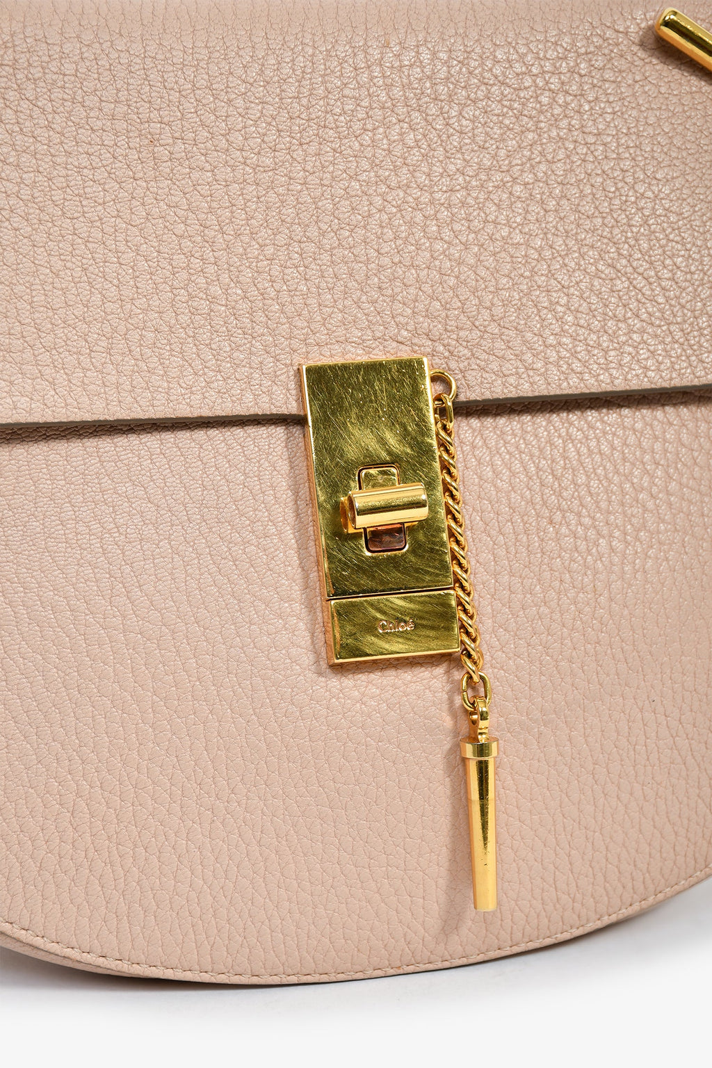Chloe Pink Grained Leather 'Drew' Crossbody Bag