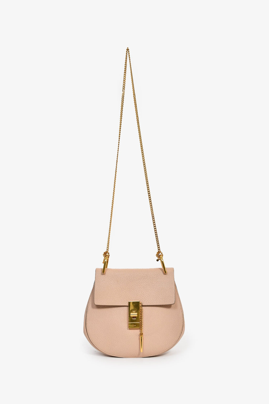 Chloe Pink Grained Leather 'Drew' Crossbody Bag