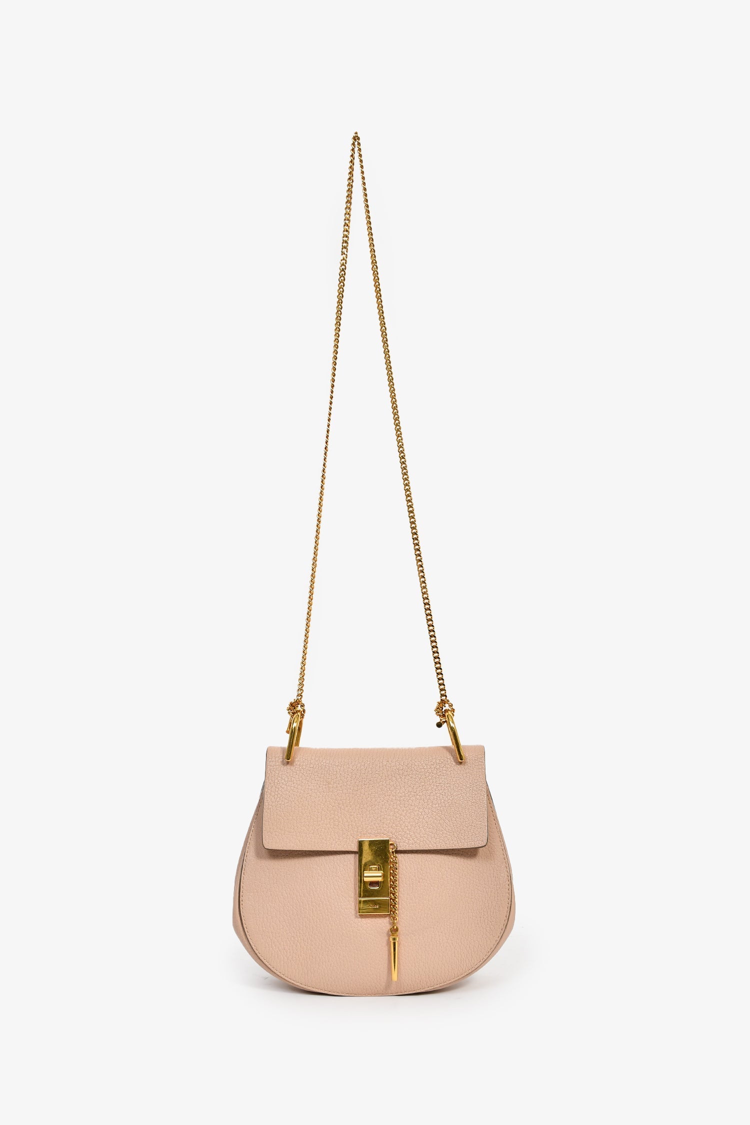 Chloe Pink Grained Leather 'Drew' Crossbody Bag