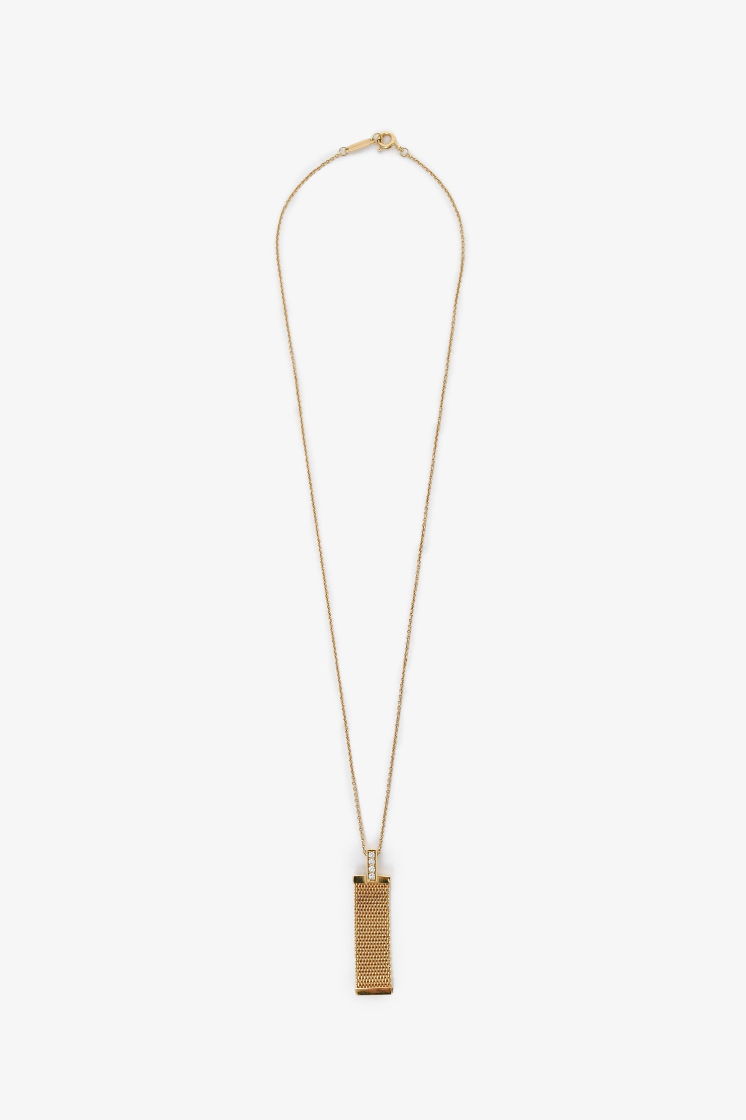 Tiffany & Co. 18k Yellow Gold Diamond Mesh 'Somerset' Necklace