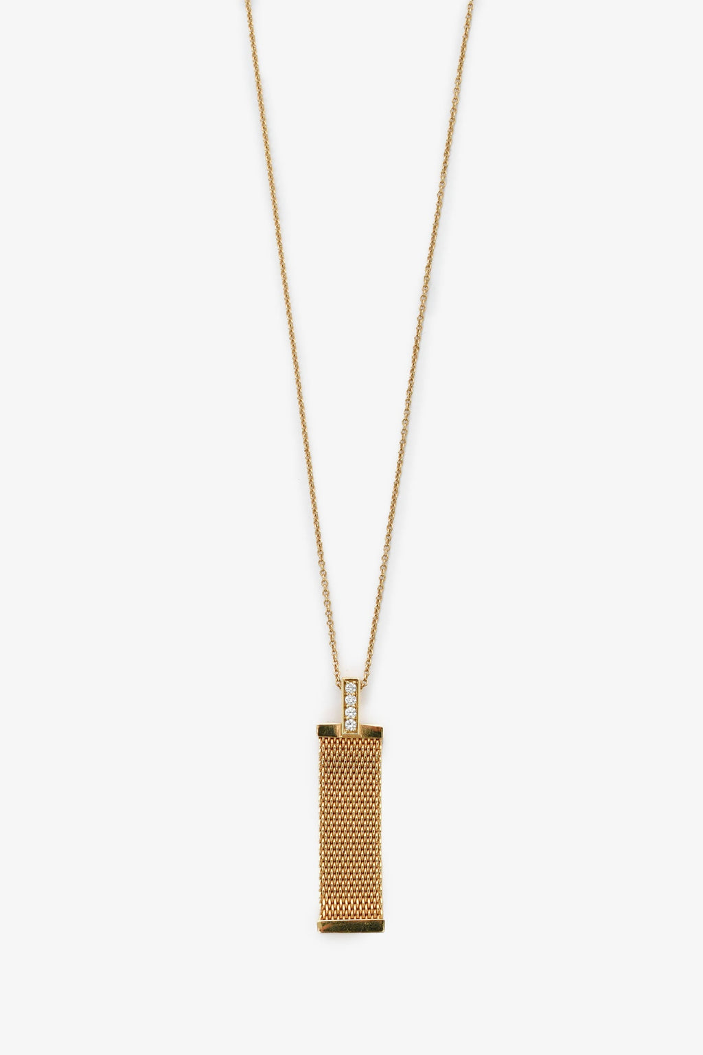 Tiffany & Co. 18k Yellow Gold Diamond Mesh 'Somerset' Necklace