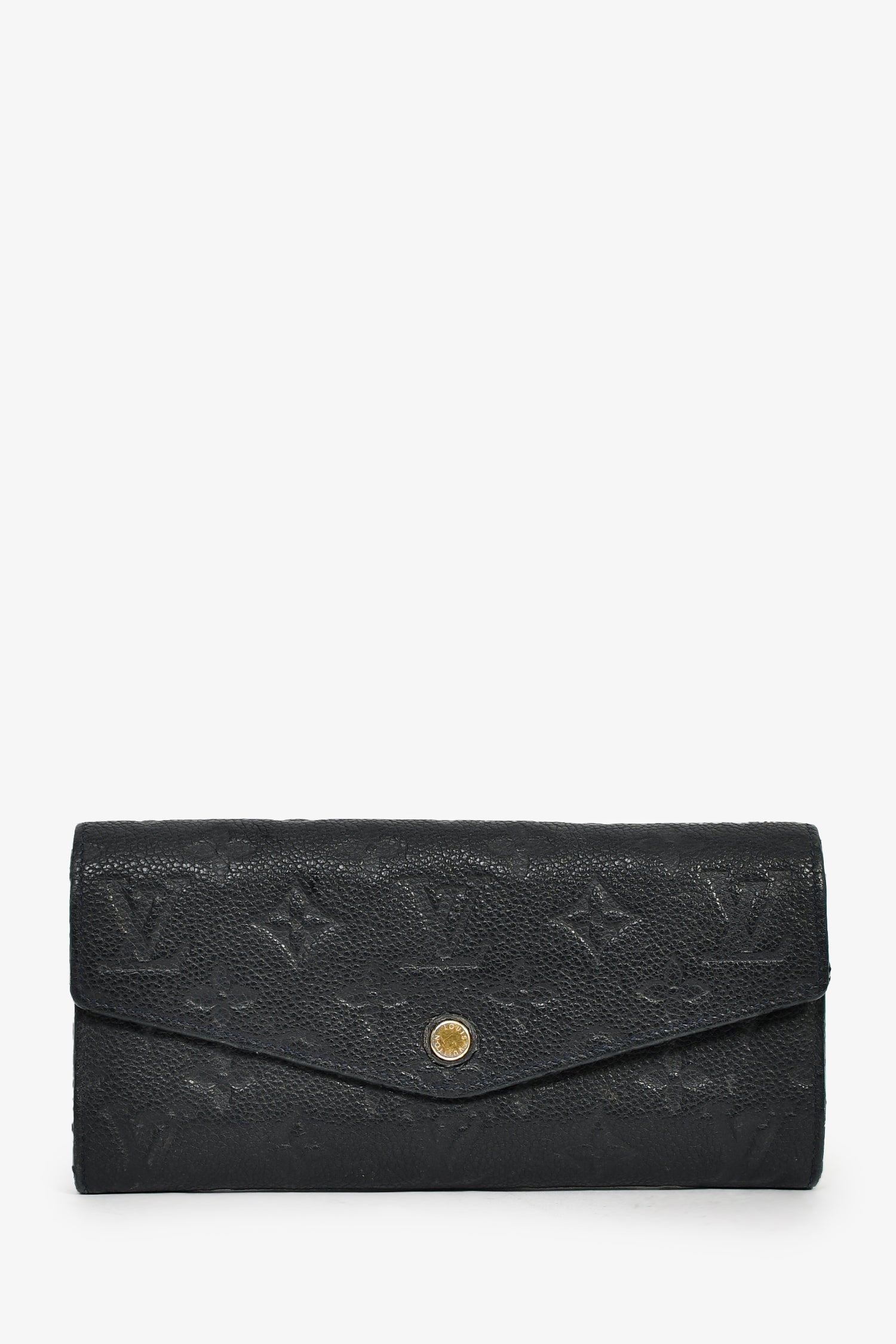 Louis Vuitton 2019 Black Empreinte 'Sarah' Wallet with Extra Insert (As Is)