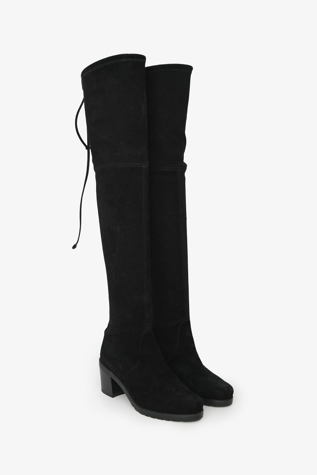 Stuart Weitzman Black Suede Tieland Over the Knee Boots Size 5