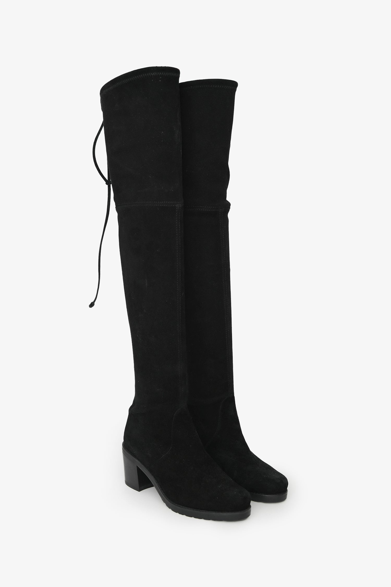 Stuart Weitzman Black Suede Tieland Over the Knee Boots Size 5