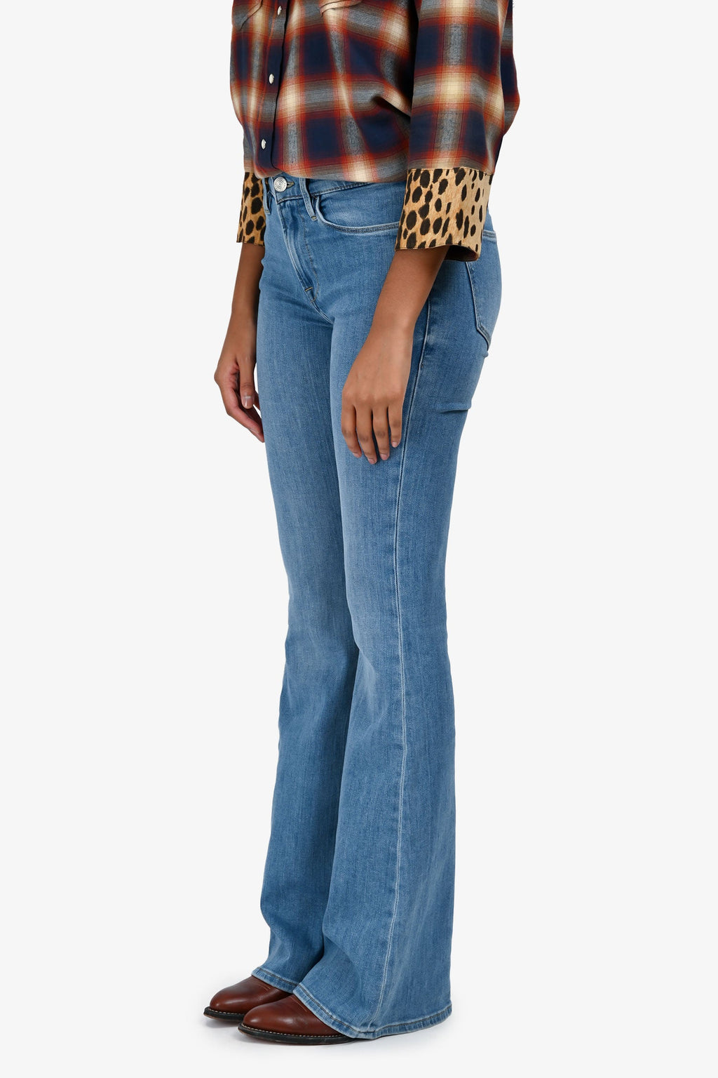 Frame Blue Cotton 'Jonah' Boot Cut High Waist Jeans Size 25