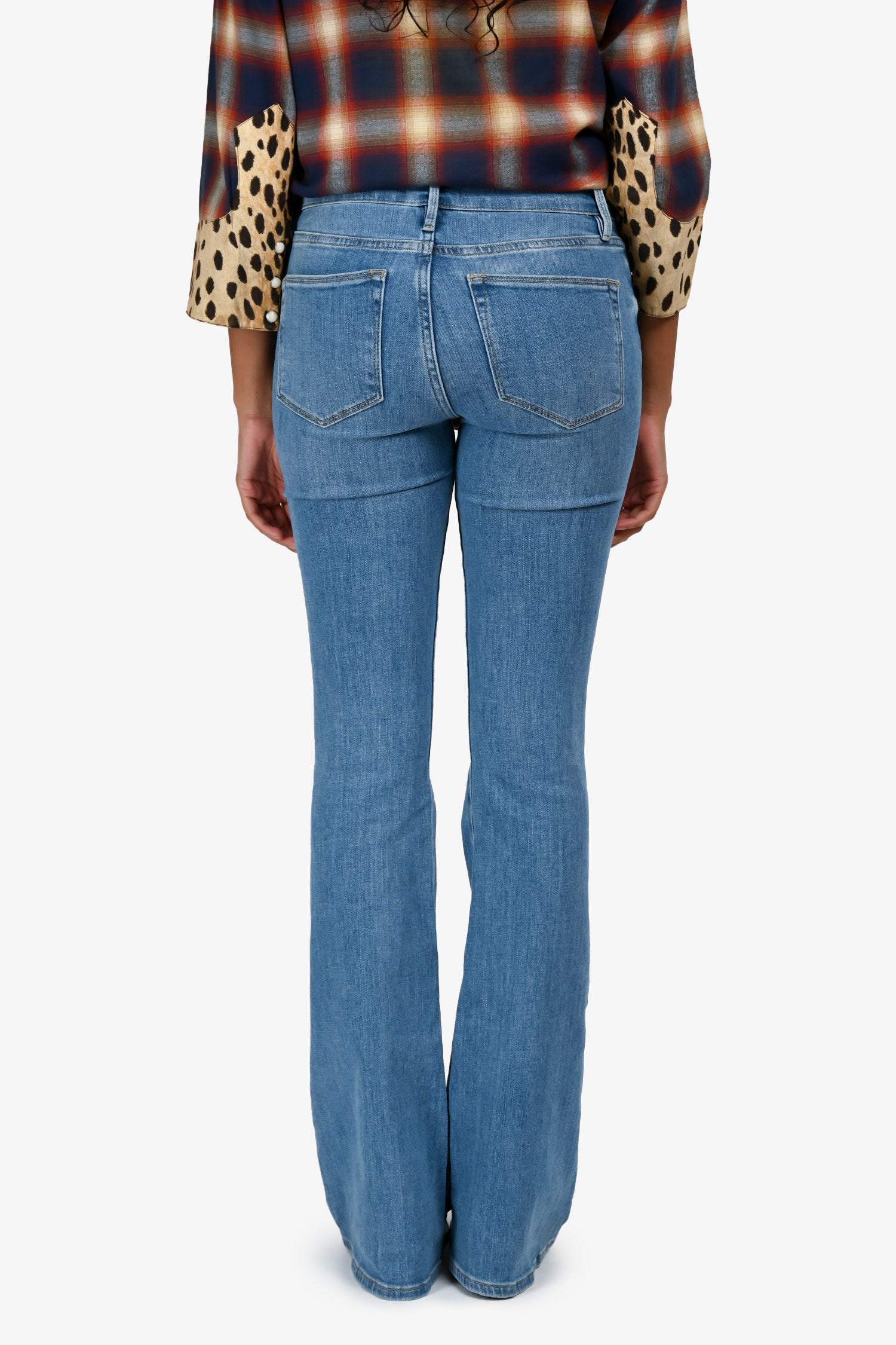 Frame Blue Cotton 'Jonah' Boot Cut High Waist Jeans Size 25