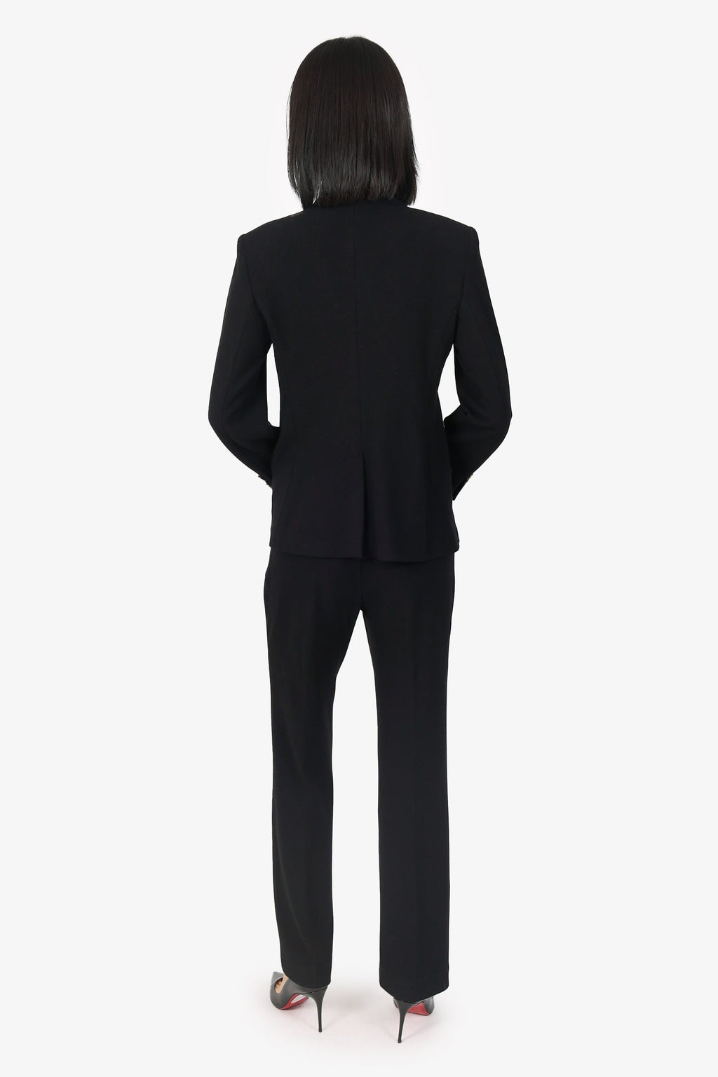 MaxMara Black Double Breasted Blazer + Trousers Size 4