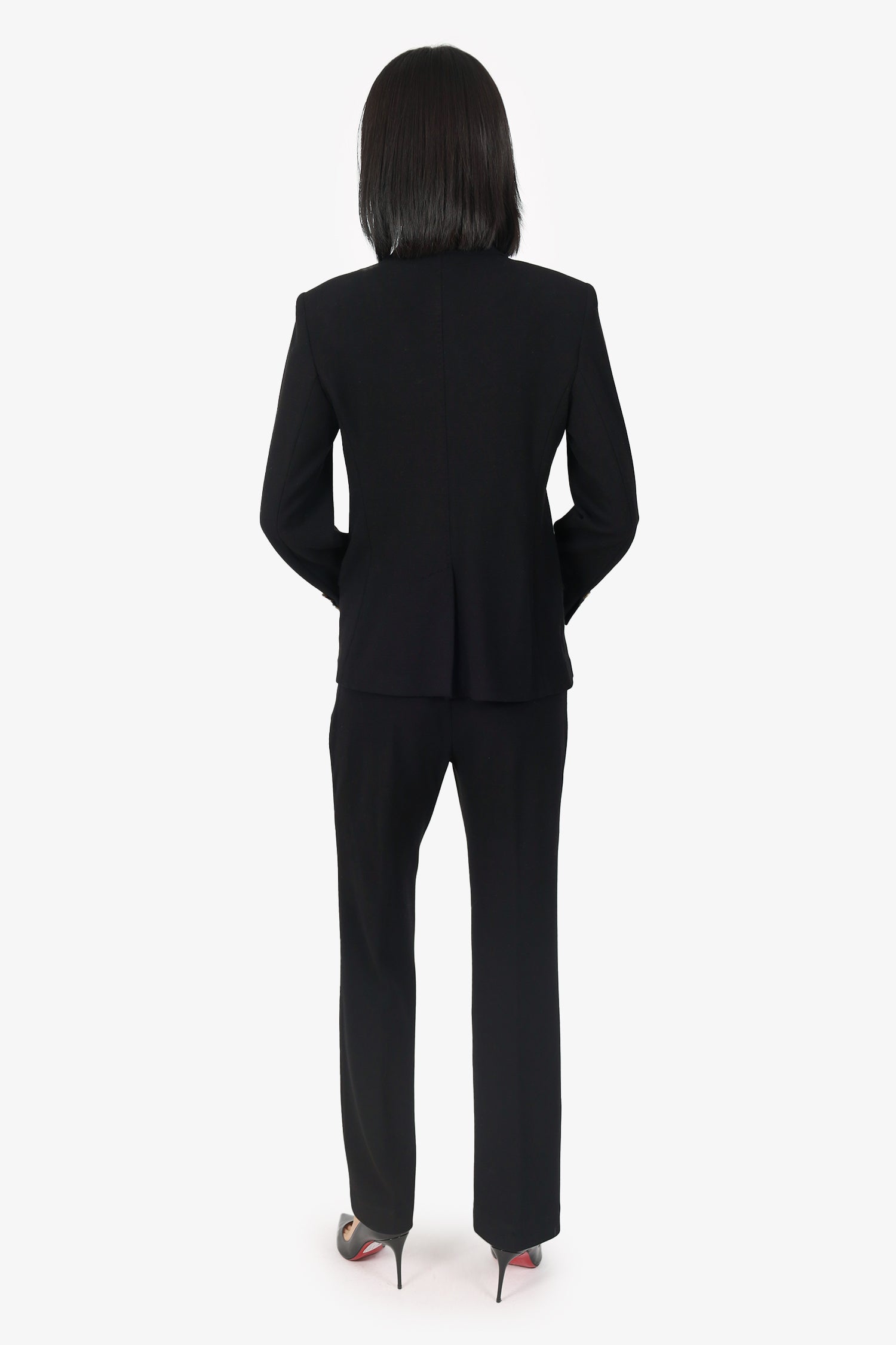 MaxMara Black Double Breasted Blazer + Trousers Size 4