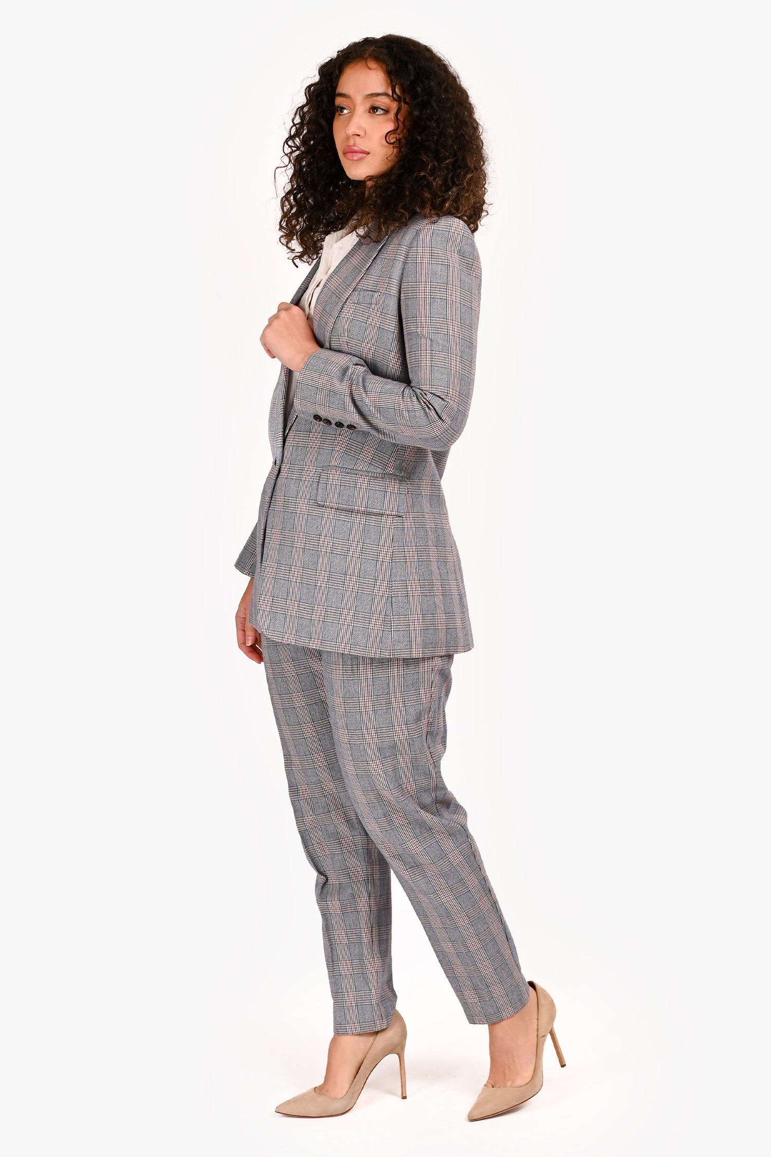 Equipment Blue Plaid Suit Size 4