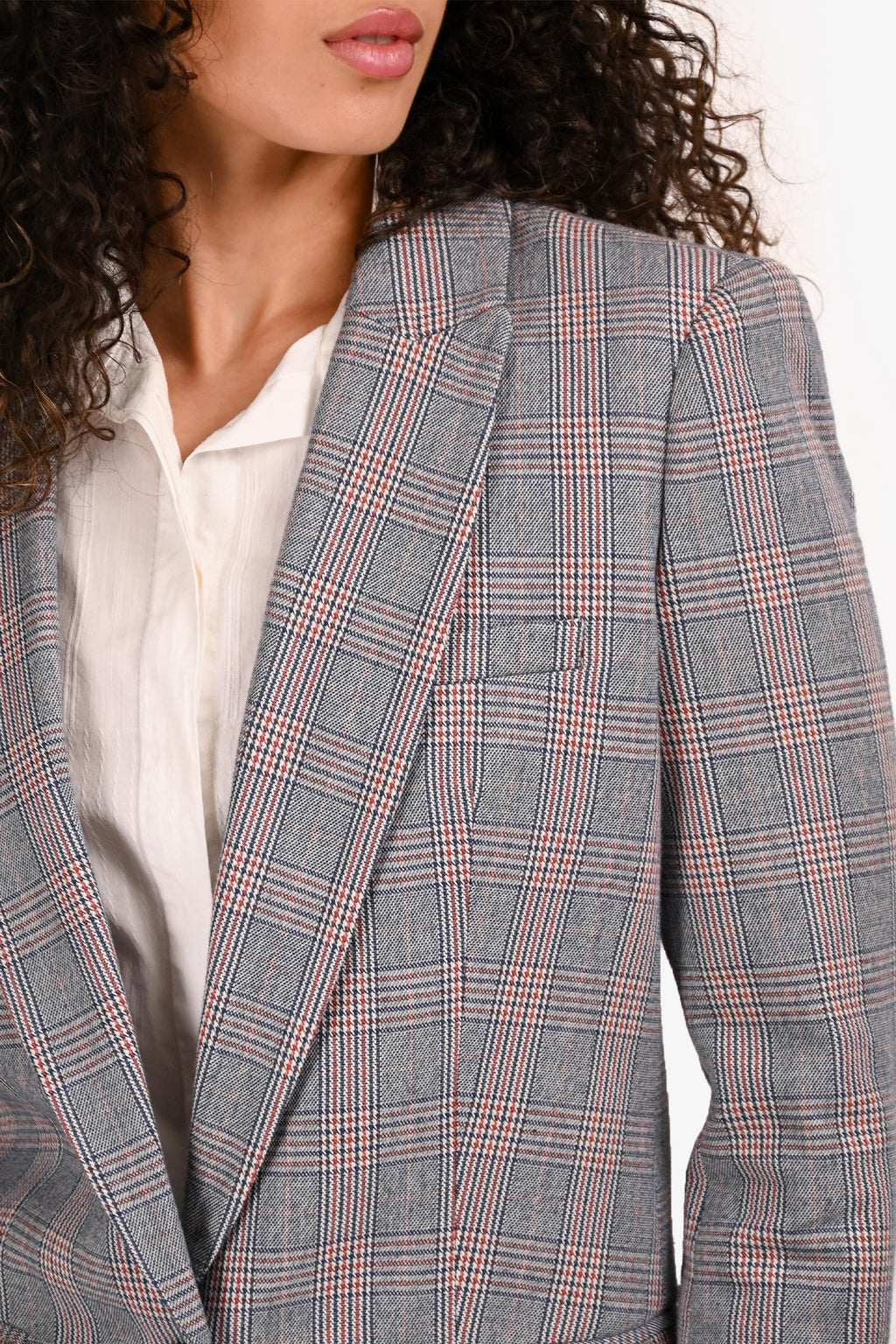 Equipment Blue Plaid Suit Size 4