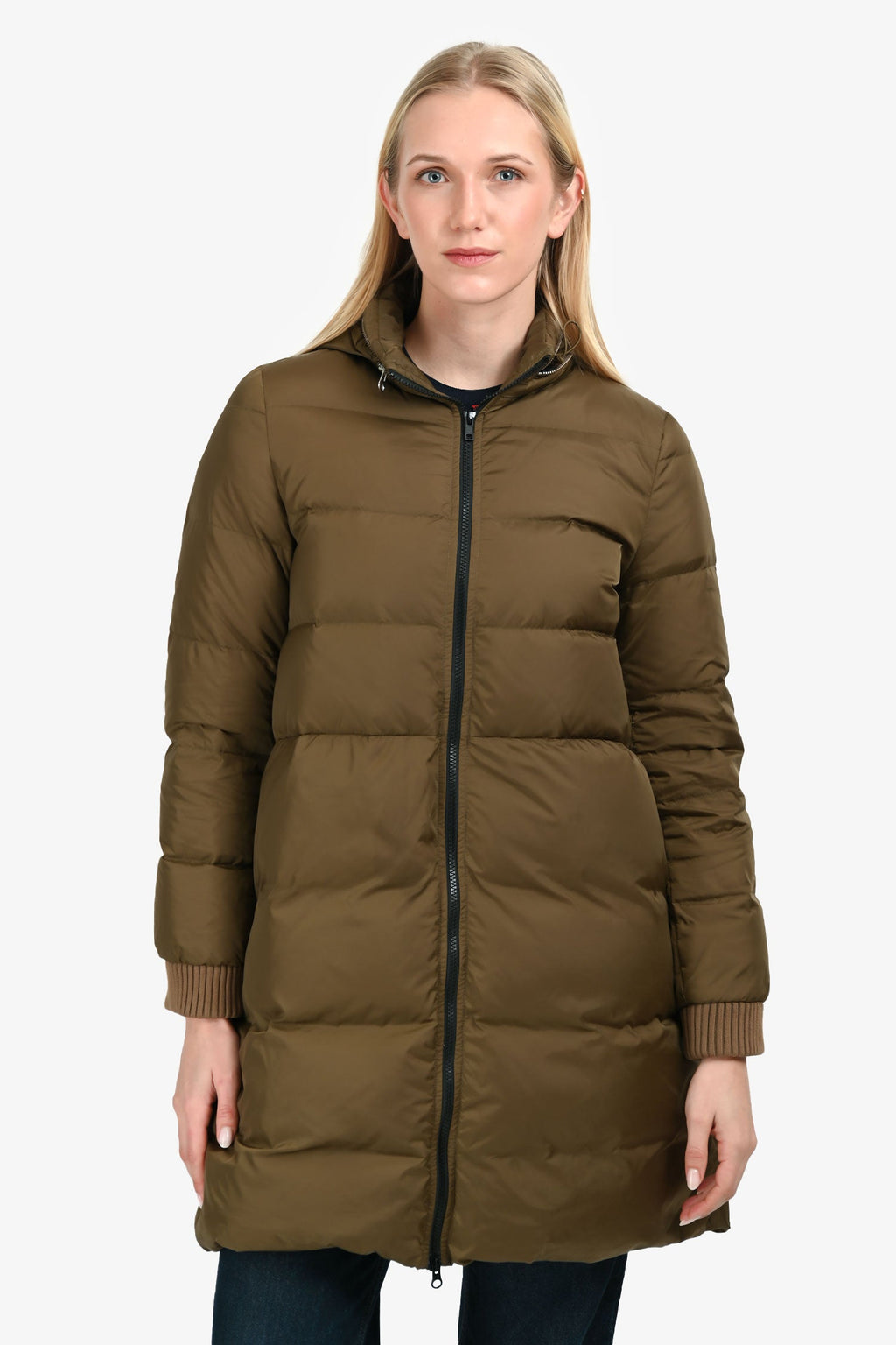 MM6 Maison Margiela Green Down Zip Up Hooded Jacket Size 40