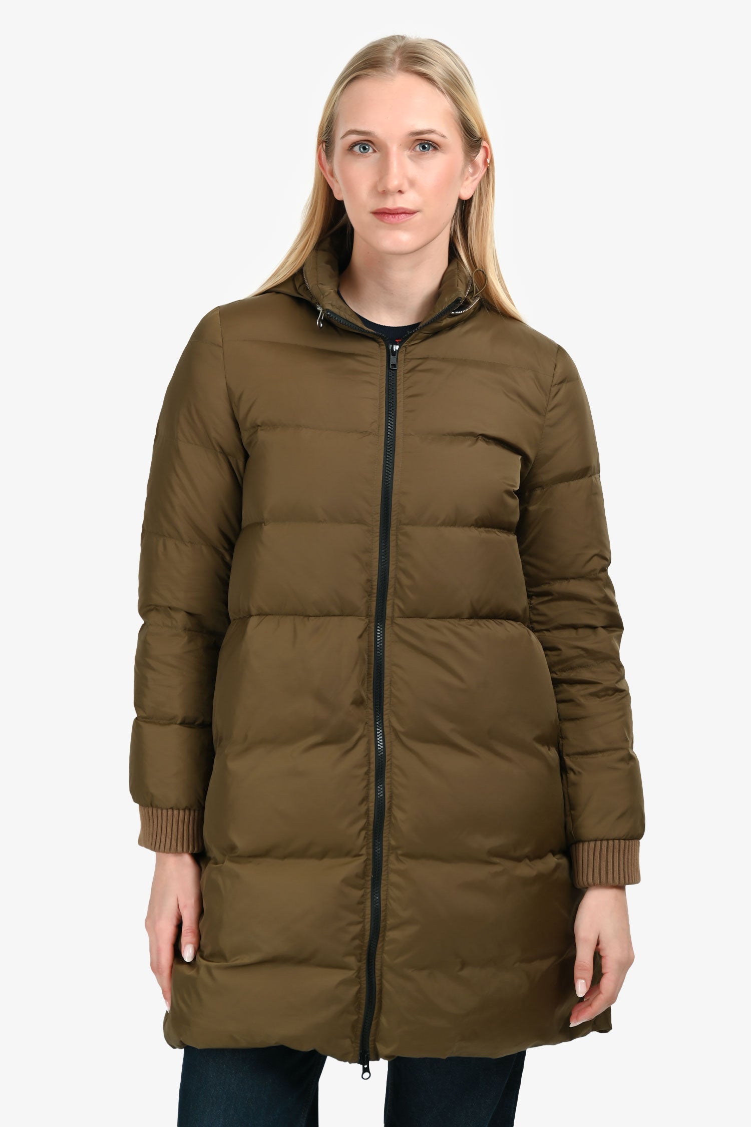 MM6 Maison Margiela Green Down Zip Up Hooded Jacket Size 40