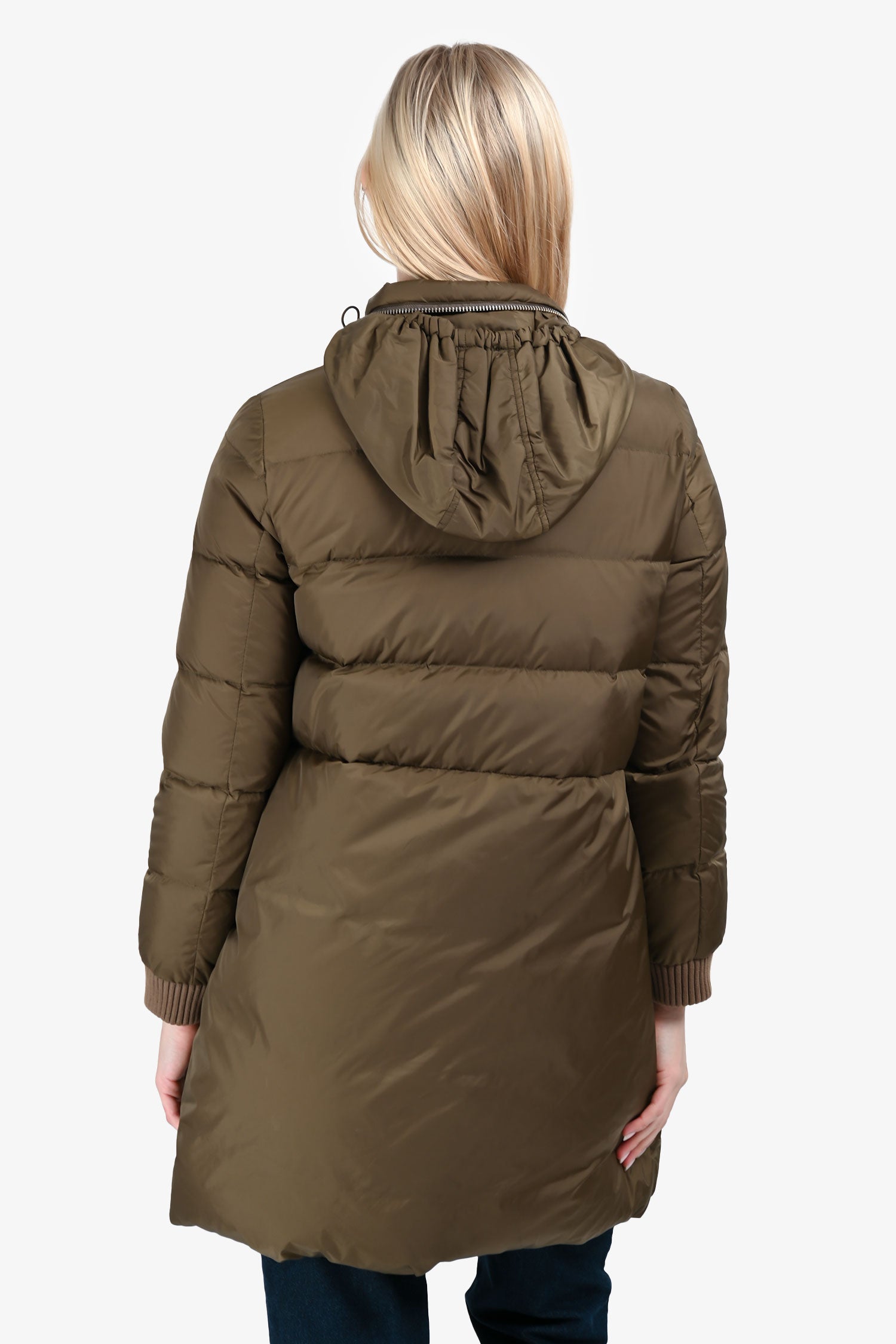 MM6 Maison Margiela Green Down Zip Up Hooded Jacket Size 40