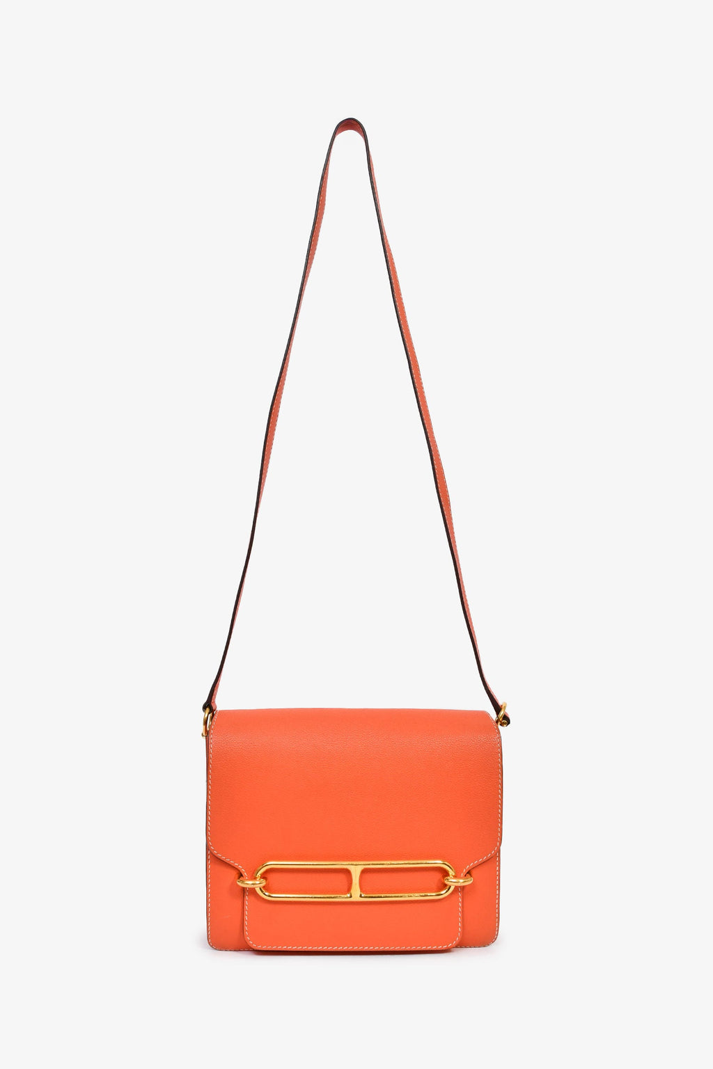Hermès Orange Evercolour Leather 'Sac Roulis' 23 Crossbody