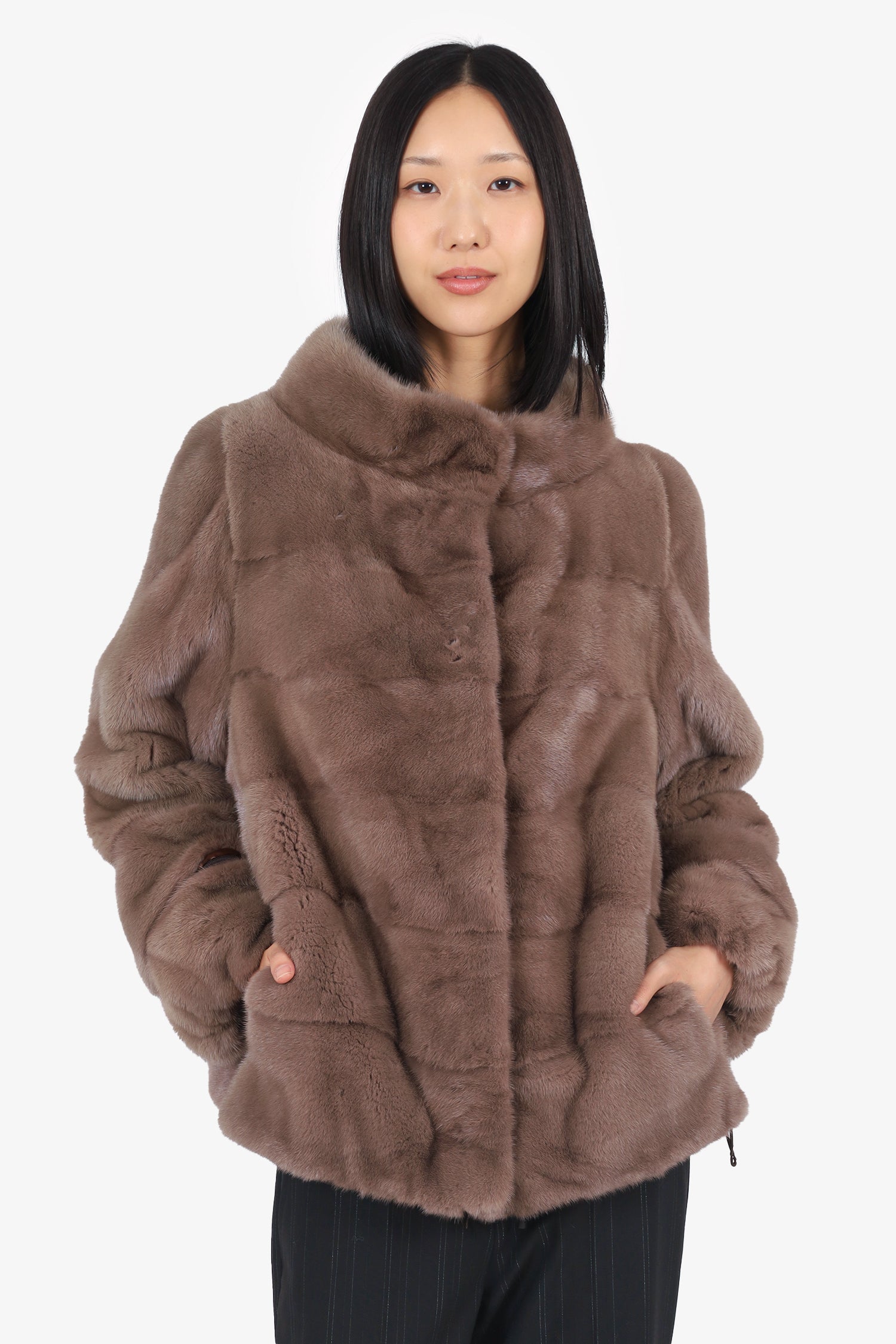 Vintage Brown Mink Fur Jacket Estimated Size M