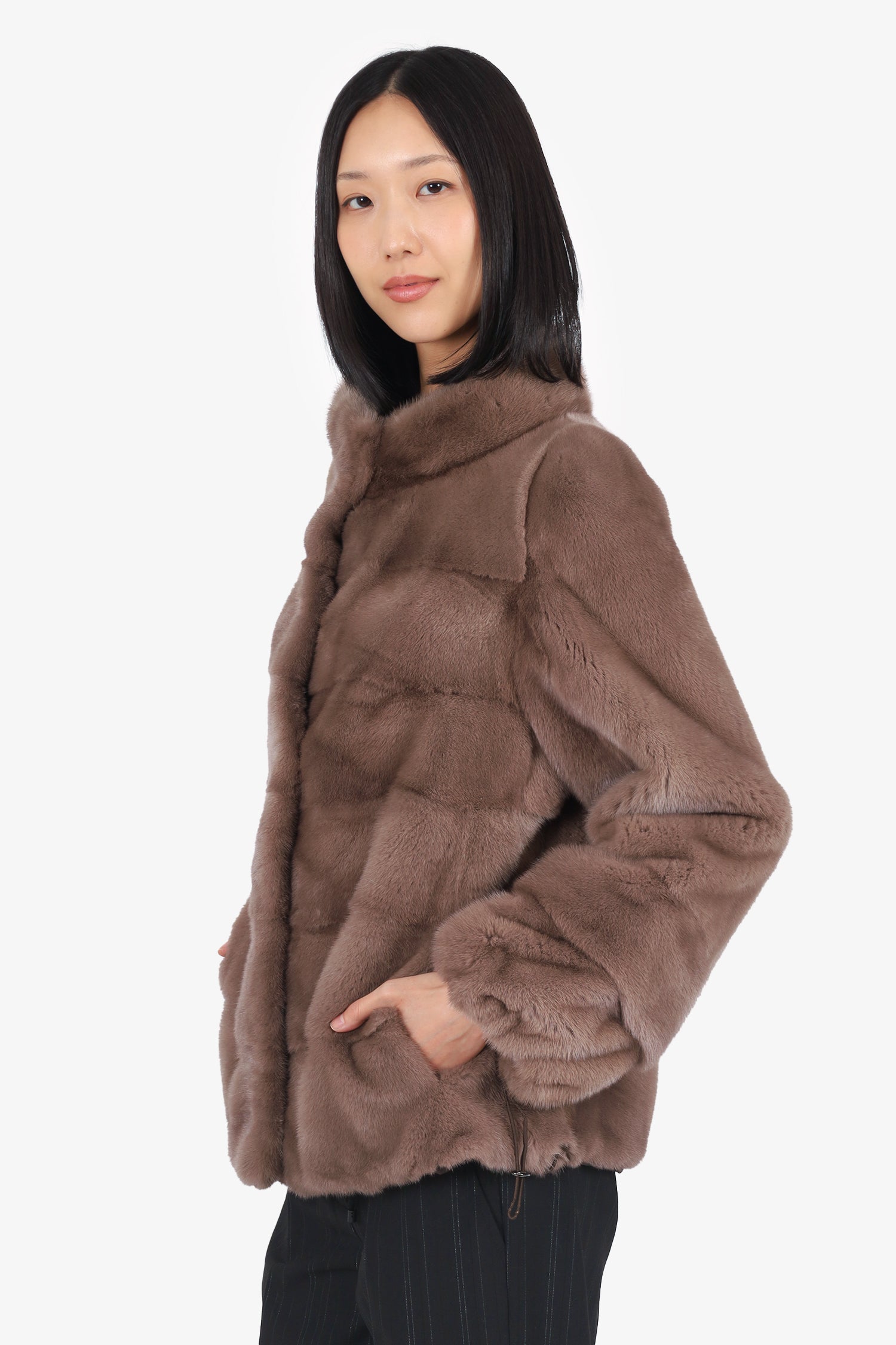 Vintage Brown Mink Fur Jacket Estimated Size M