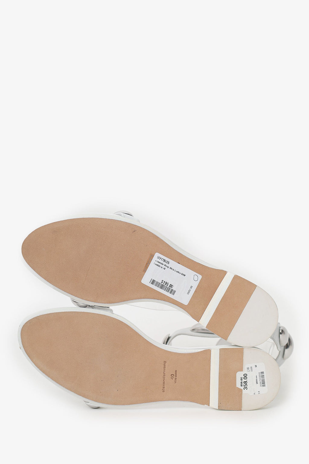 Alexander Wang White Leather SHW Sandals Size 40