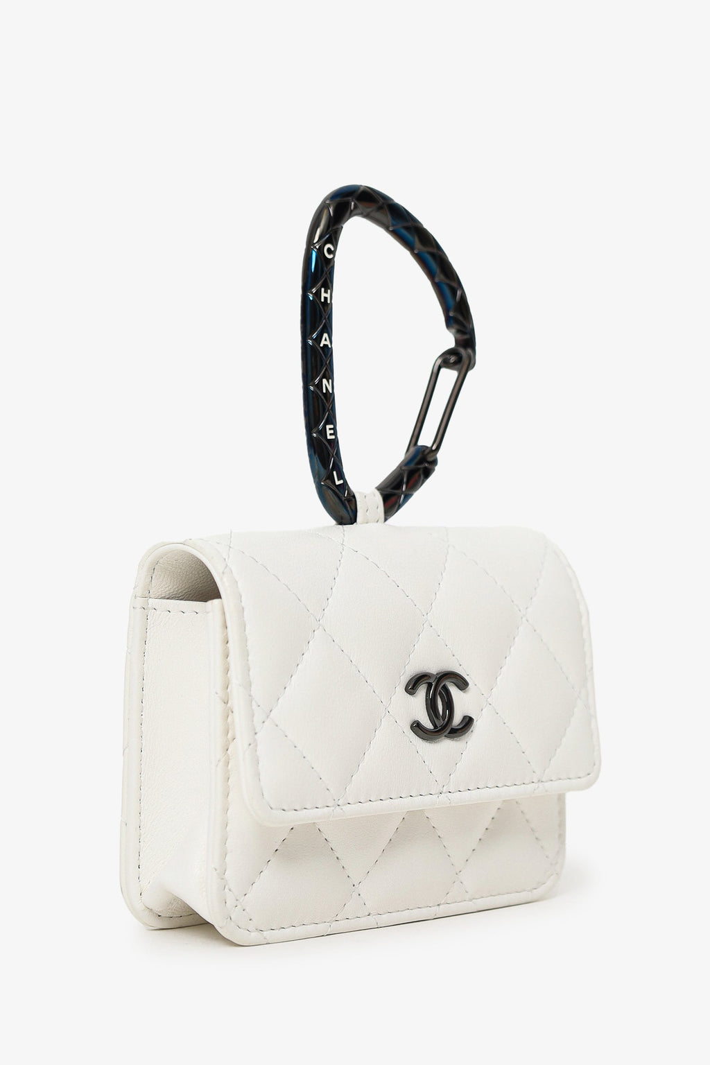 Pre-Loved Chanel™ 2021 White Leather Hook  Holder