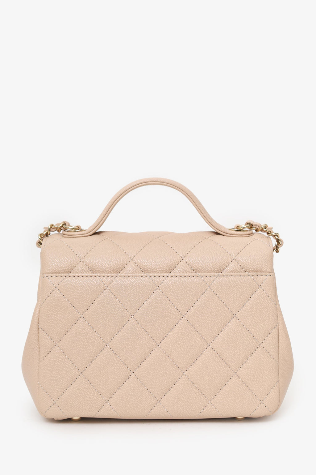 Pre-Loved Chanel™ 2018-19 Beige Caviar Quilted Small Business Affinity Flap Bag