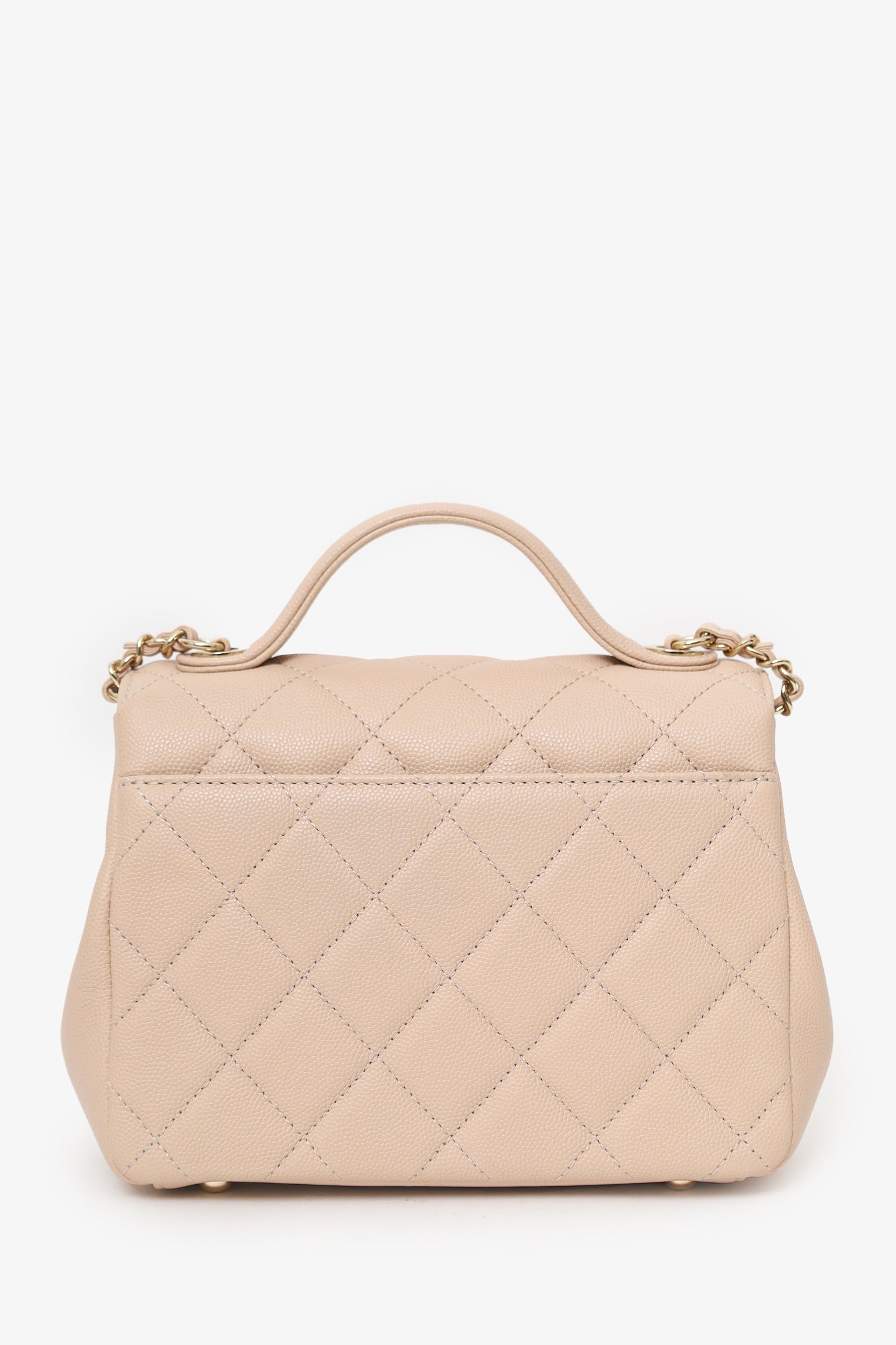 Pre-Loved Chanel™ 2018-19 Beige Caviar Quilted Small Business Affinity Flap Bag