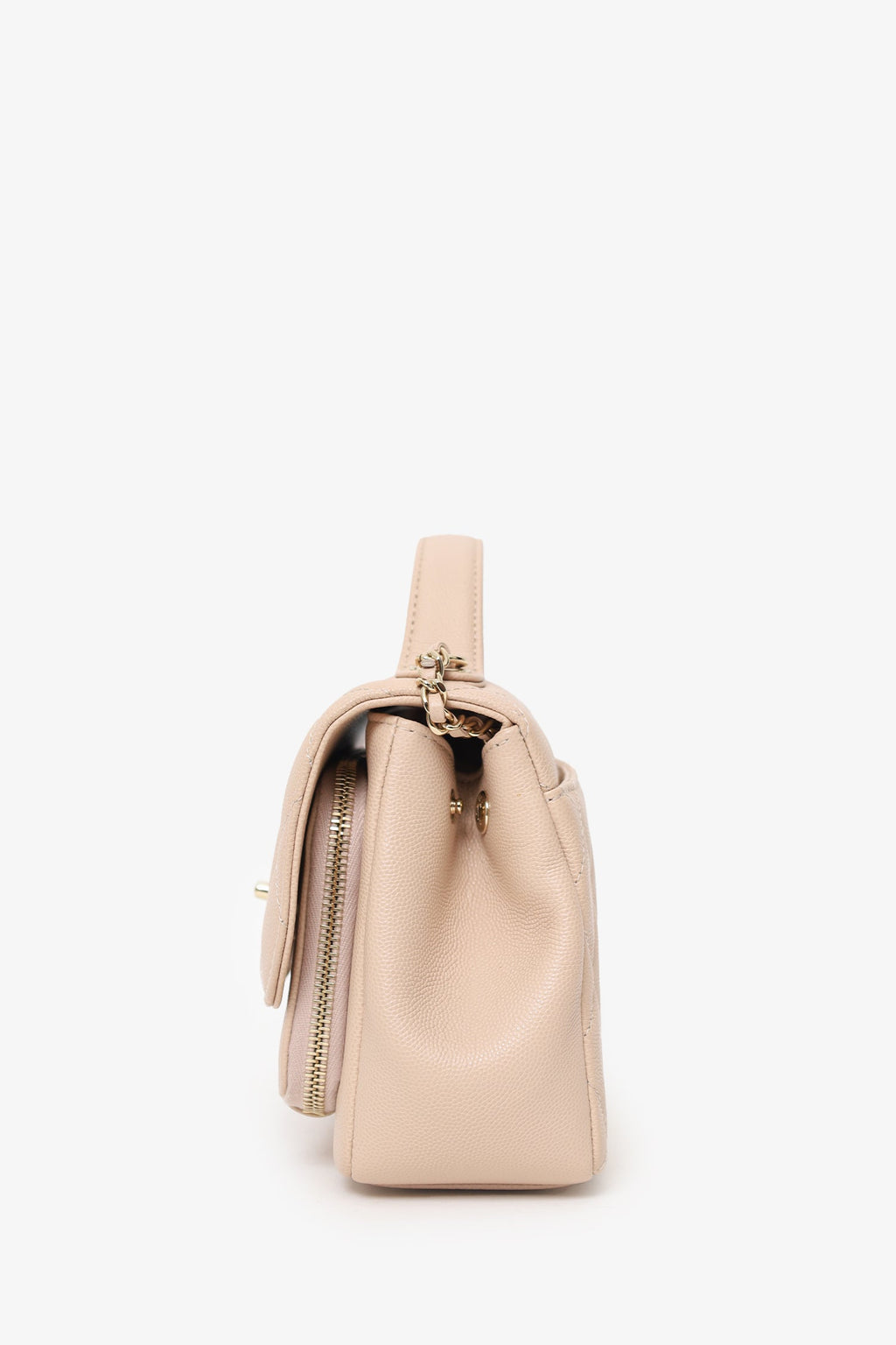 Pre-Loved Chanel™ 2018-19 Beige Caviar Quilted Small Business Affinity Flap Bag