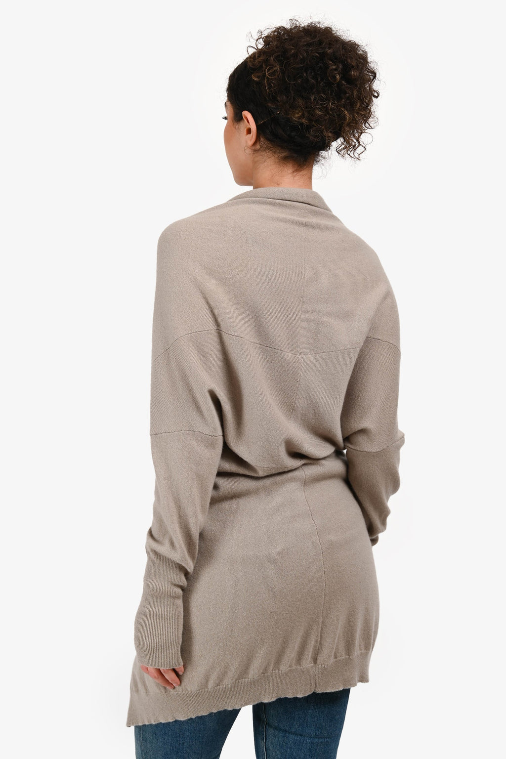 Brunello Cucinelli Taupe Cashmere Buckled Front Detail igan Size M
