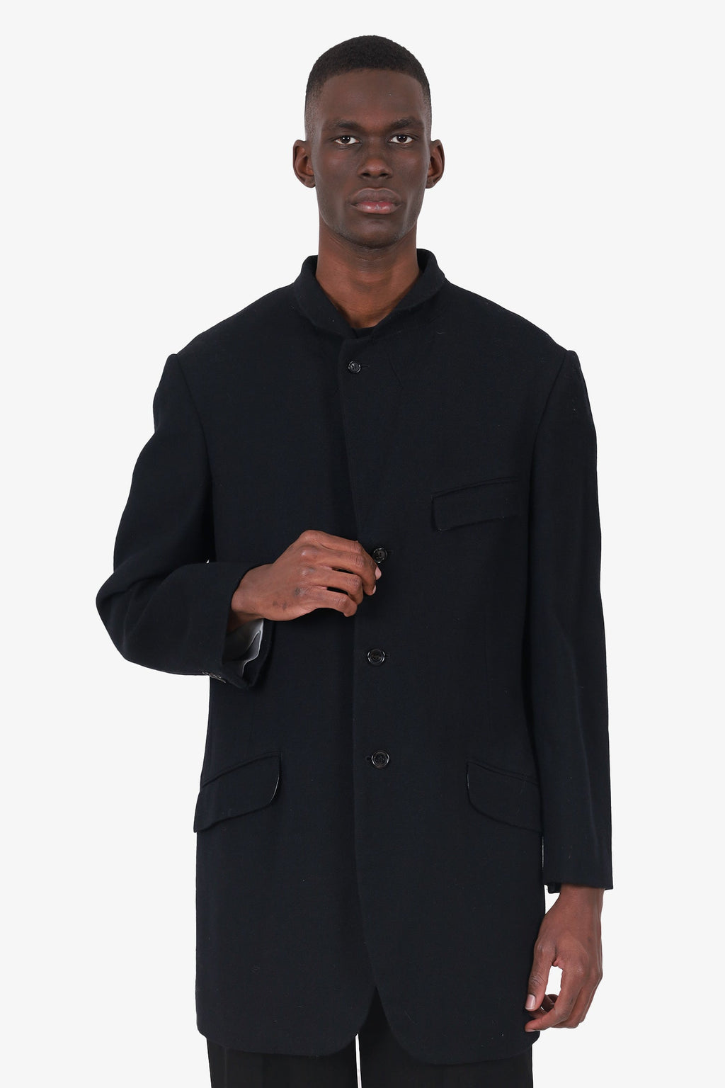 Comme des Garcons Black Wool Single Breasted Blazer Size L Mens