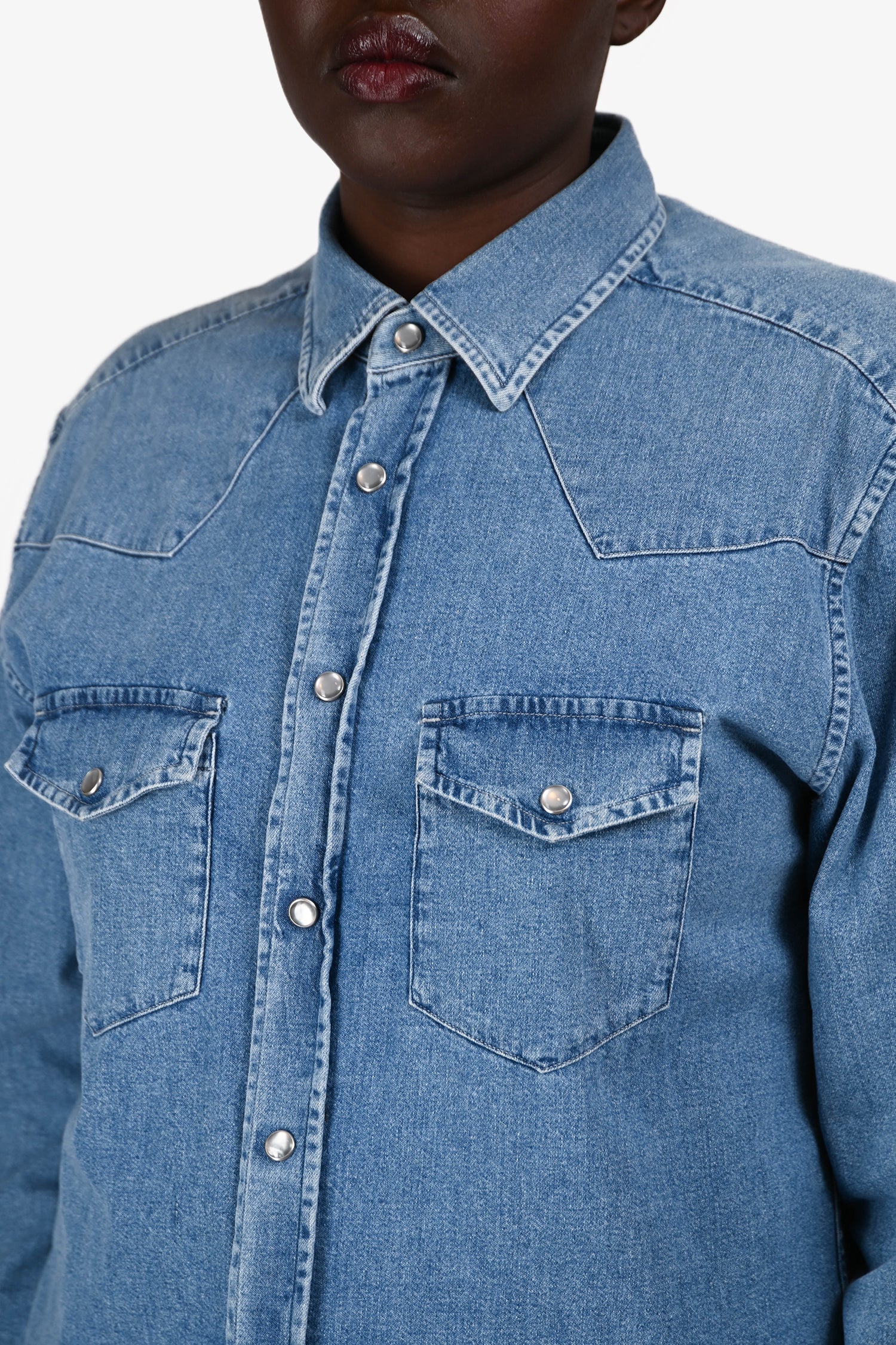 Tom Ford Blue Denim Button Down Shirt Size 41 Mens